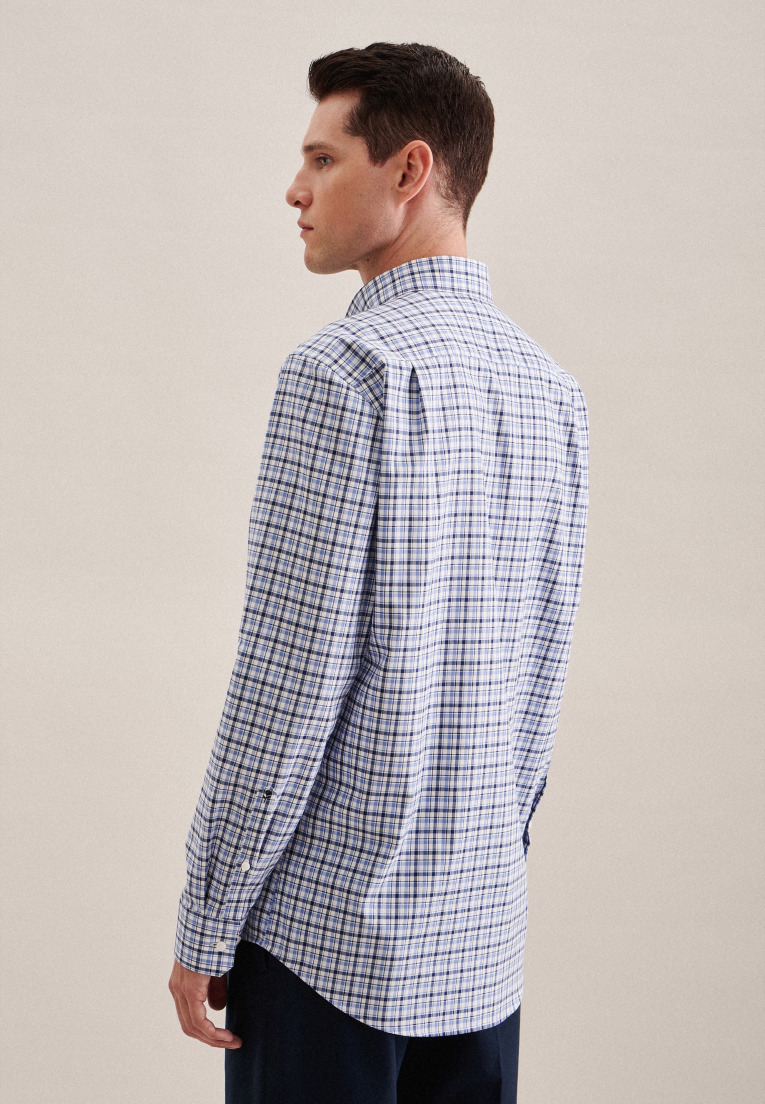 seidensticker Businesshemd »Regular«, Regular Langarm Button-Down-Kragen Karo