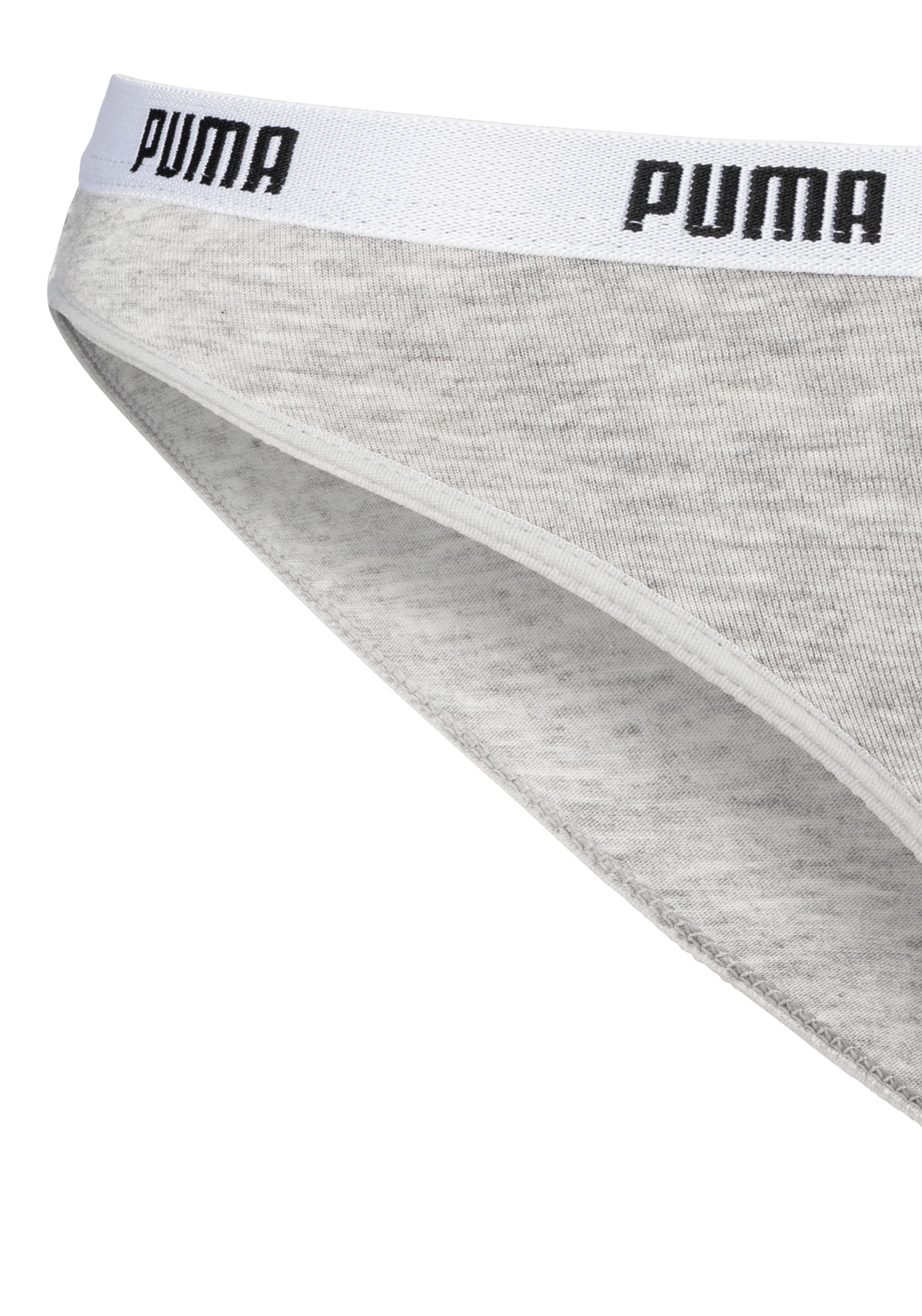 PUMA Bikinislip »Iconic«, (Packung, 2er-Pack), mit schmalem Logo-Webbündchen