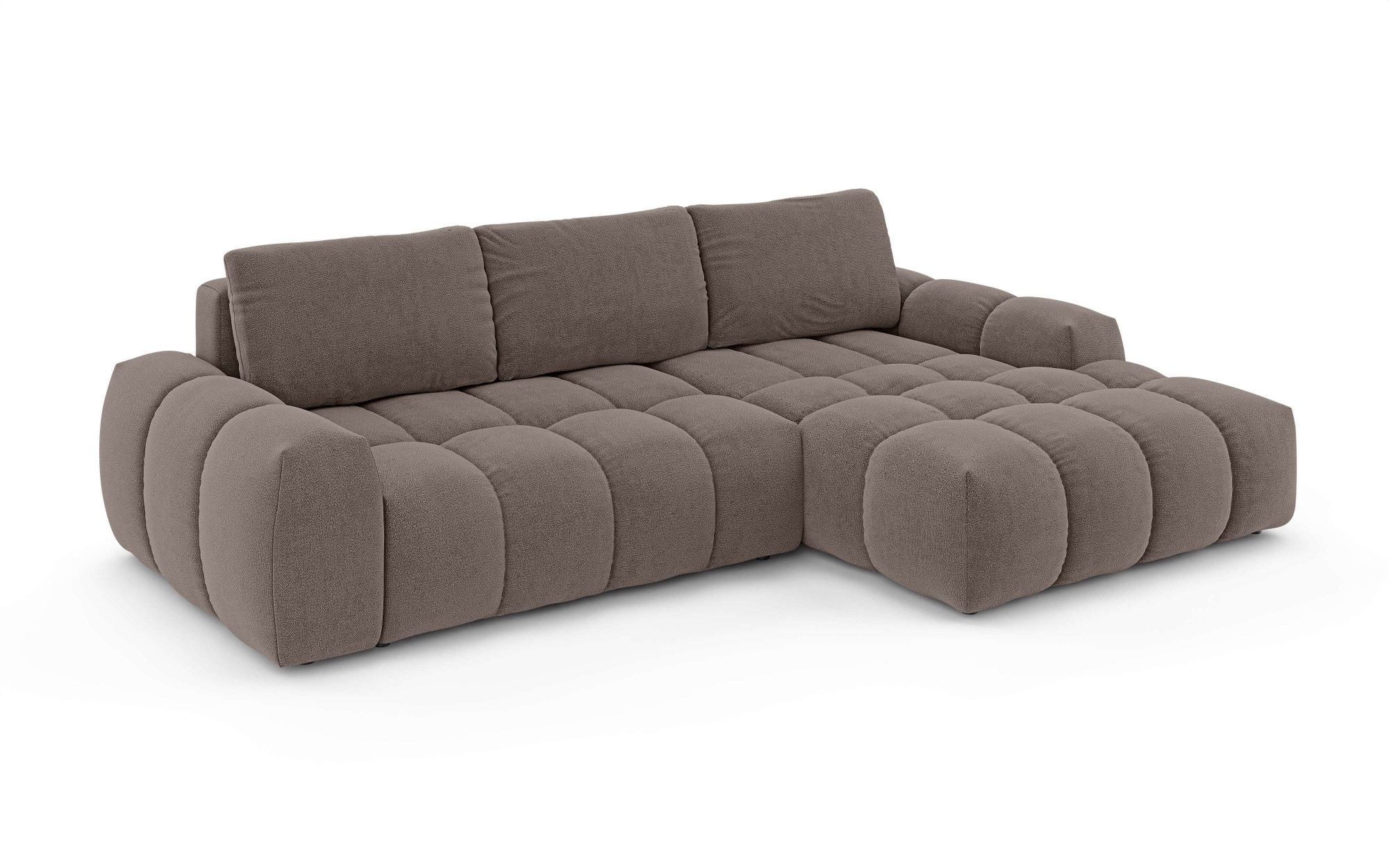 INOSIGN Ecksofa »AZITA klein optionale Schlafsofa mit Bettkasten, B/T/H: 270/166,5/84cm«, L-Form mit Wellenunterfederung, Bubble-Optik
