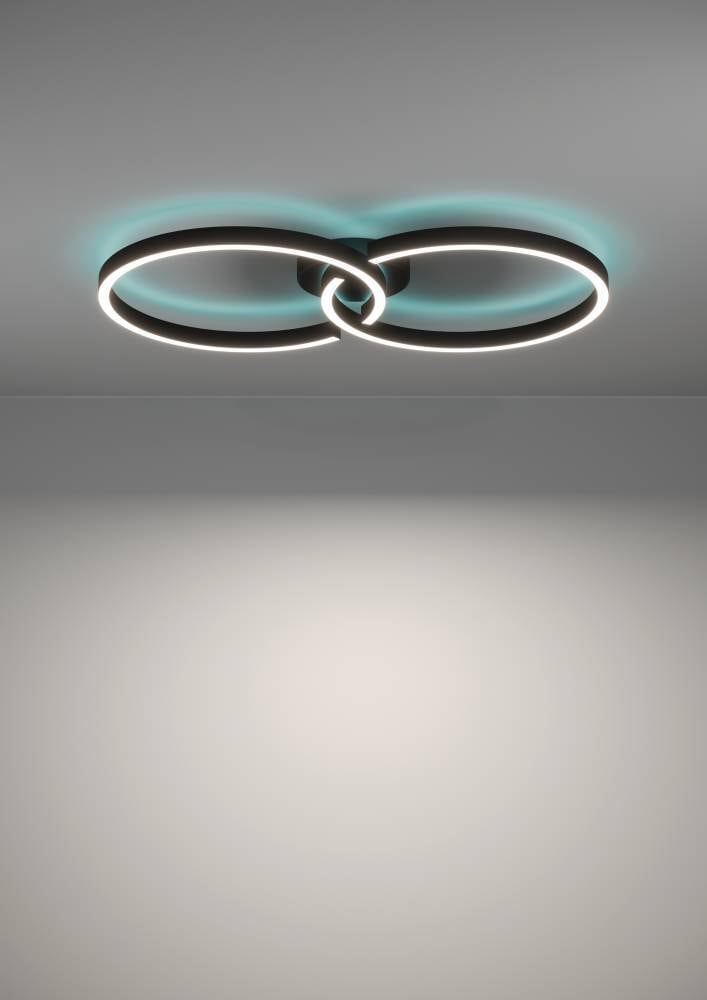 EGLO Deckenleuchte »AMANDOLO« LED-Modul 1 Stk. RGB | warmweiß - kaltweiß dimmbare Deckenlampe, Fernbedienung, Metall, RGB Backlight