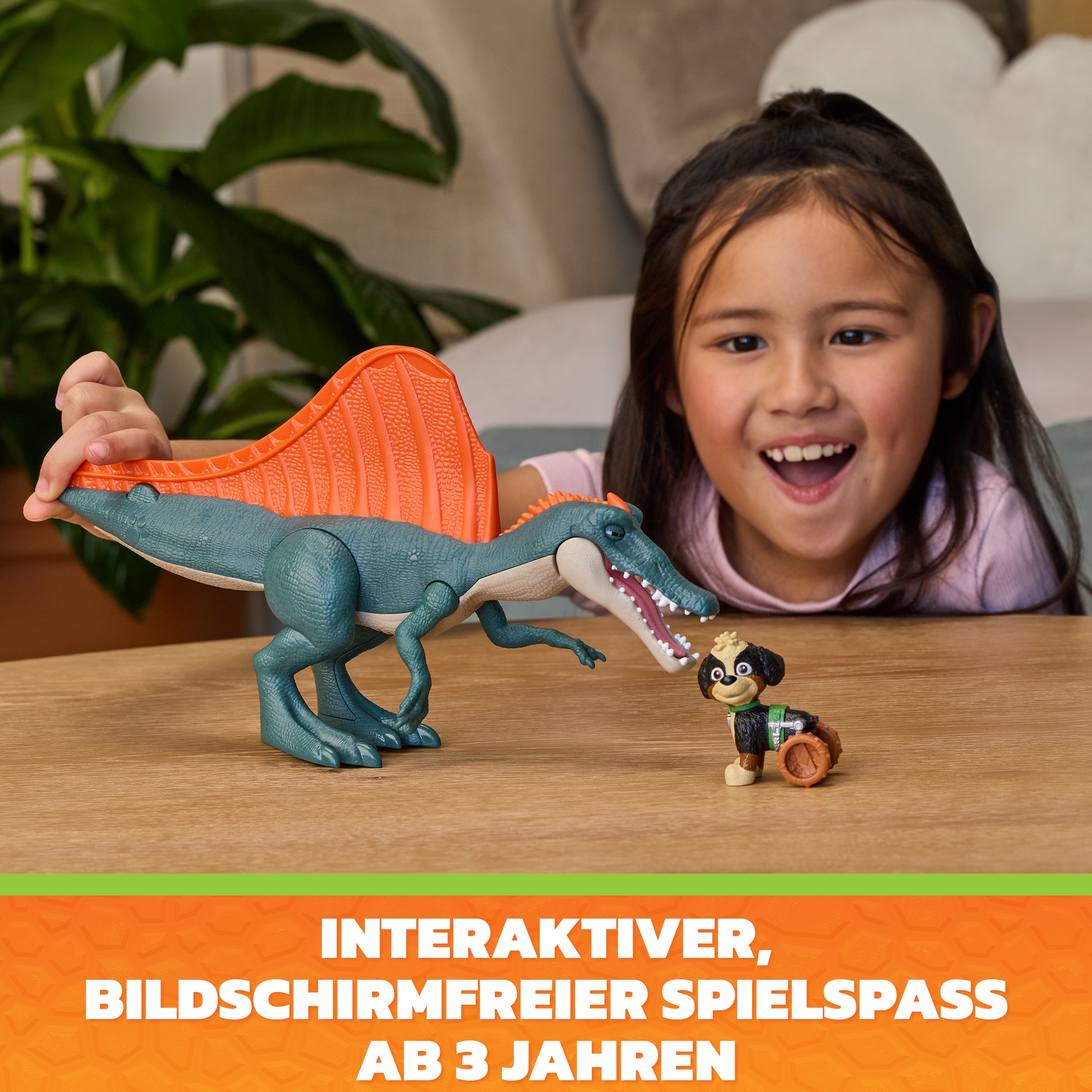 Spin Master Spielwelt »PAW Patrol: Der Dino Film, Rise & Roll Dino, Rex-Figur mit Spinosaurus«