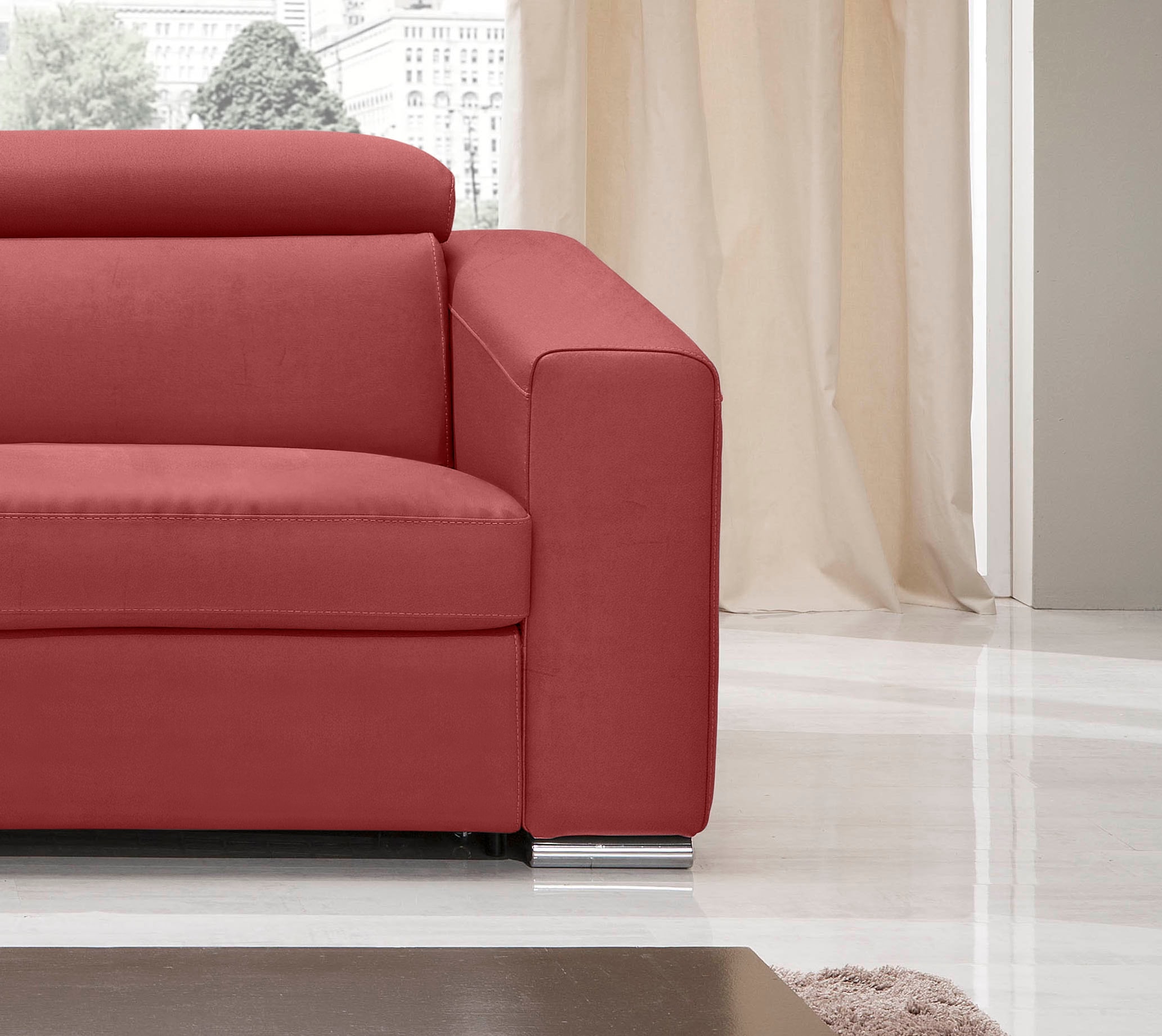 Egoitaliano 2,5-Sitzer »Cabiria, Design und super Sitzkomfort« inkl. manuell verstellbarer Kopfstützen, mit Metallfüßen