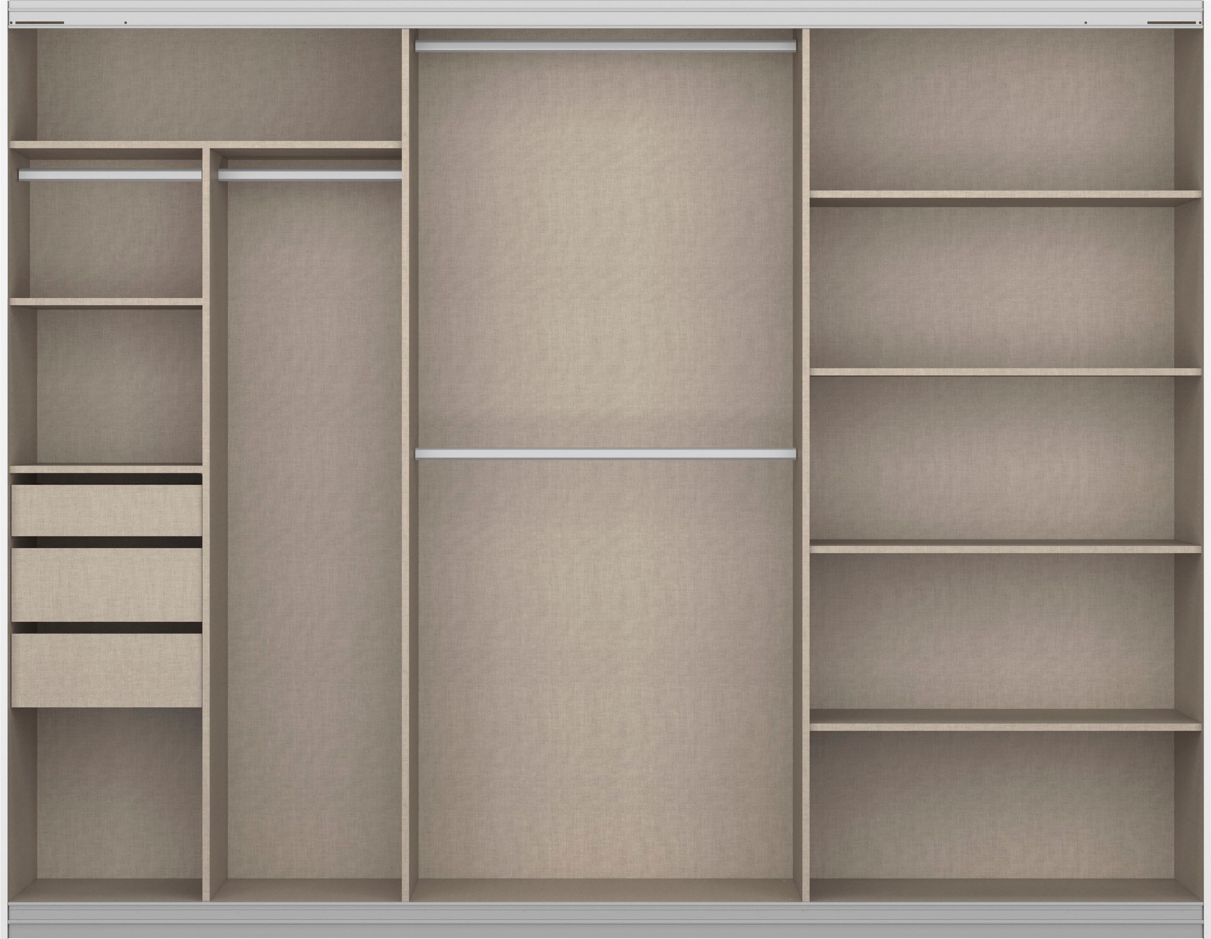 rauch Schwebetürenschrank »Kleiderschrank Schrank Garderobe TOPSELLER OTELI inkl. Inneneinteilung«, mit 3 Innenschubladen sowie zusätzlichen Einlegeböden MADE IN GERMANY
