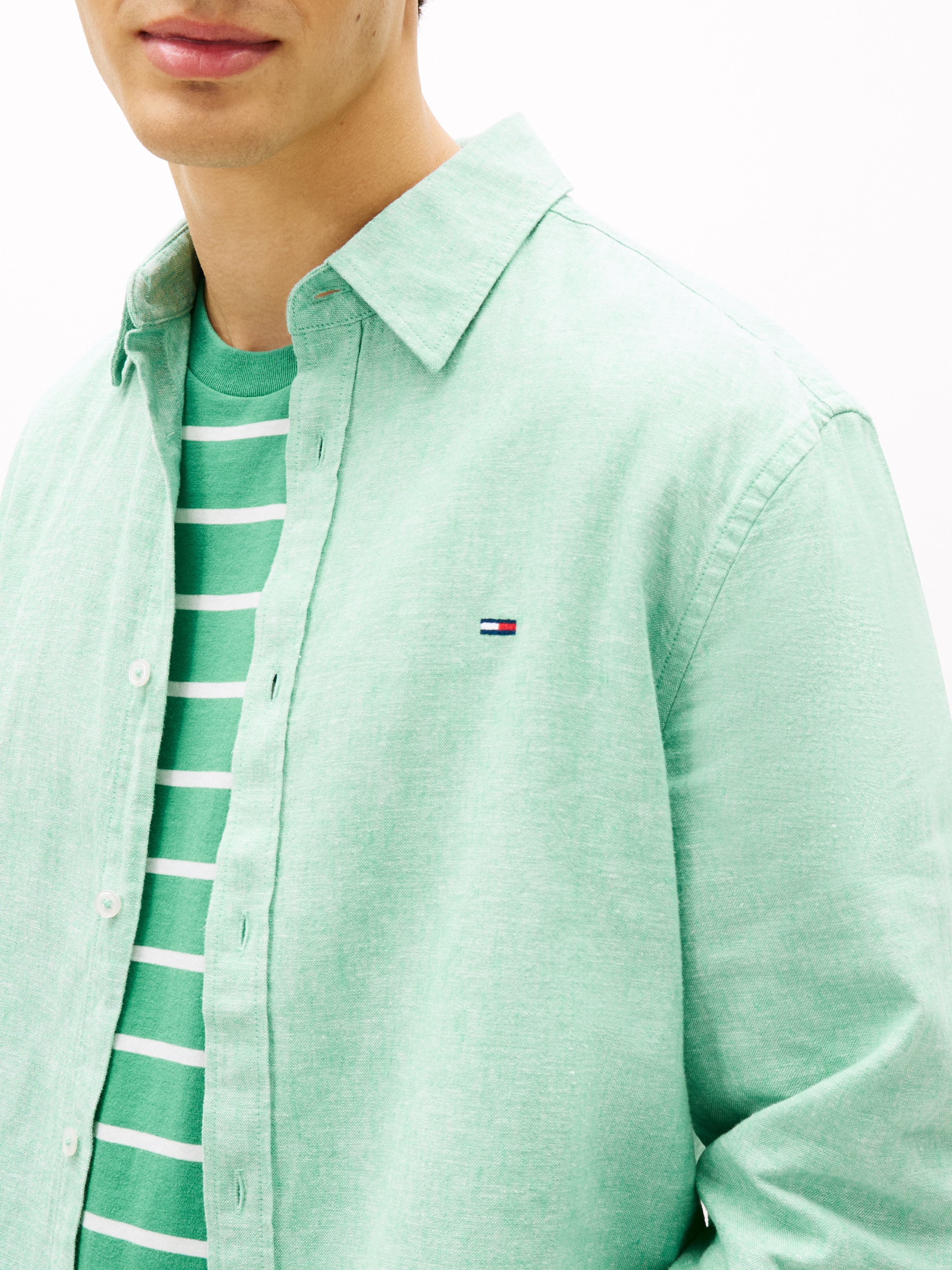 Tommy Jeans Langarmhemd »TJM REGULAR FIT LINEN BLEND«