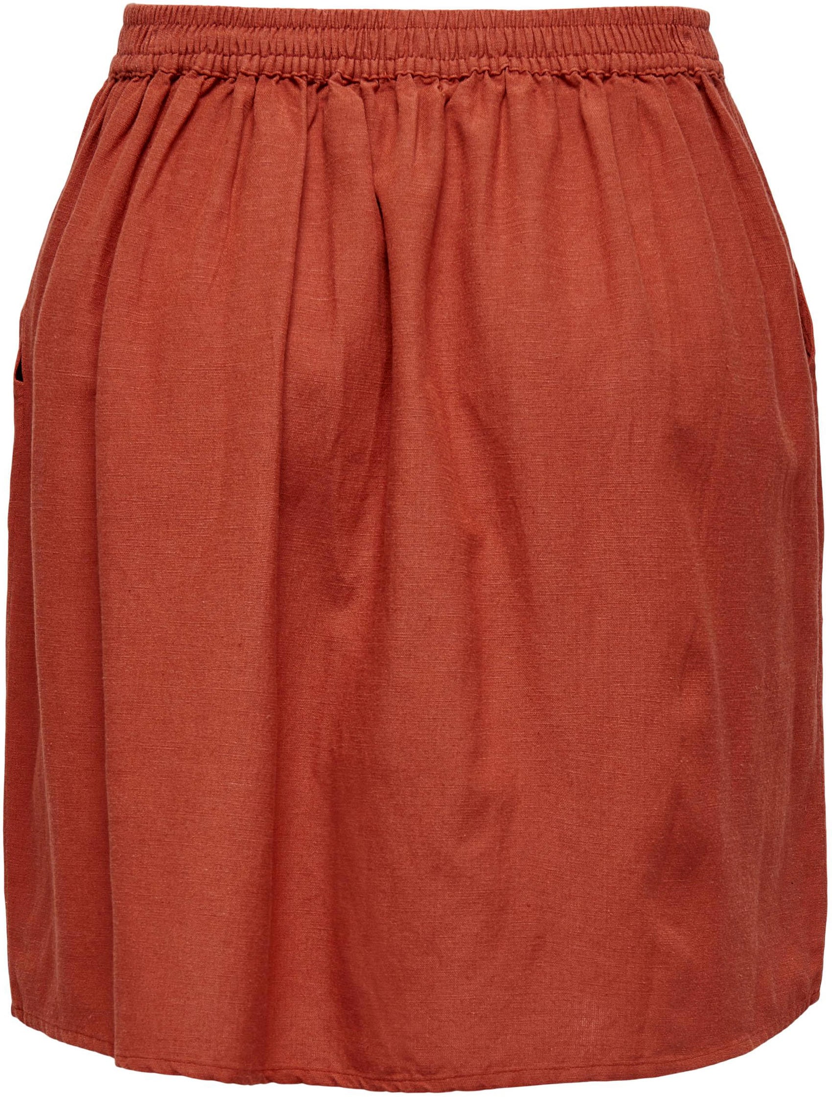 ONLY Minirock »ONLKERRY MW SHORT BUT LINEN BL SKIRT PNT«