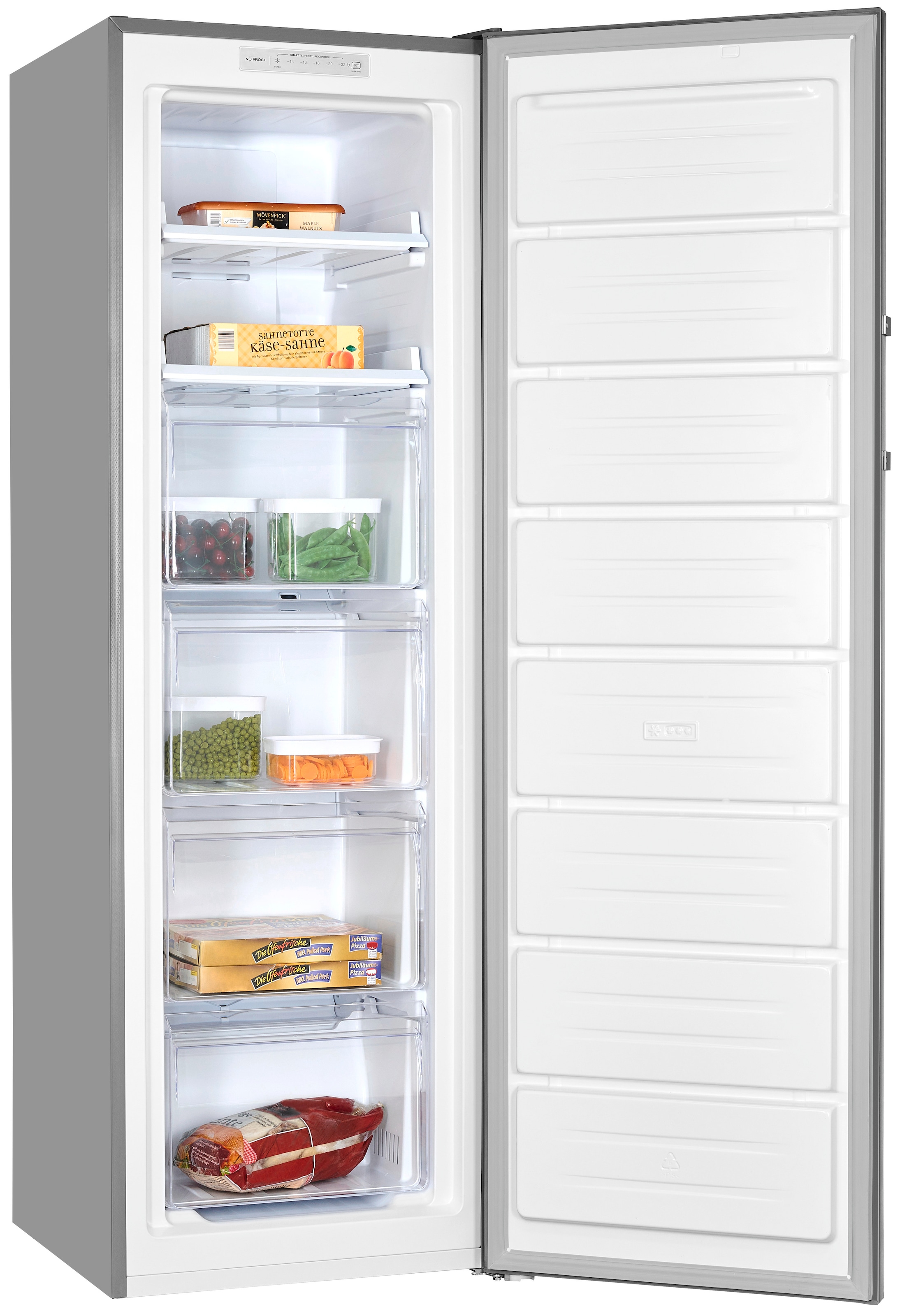 exquisit Gefrierschrank »GS271--H-040E inoxlook«, 171 cm hoch, 54,5 cm breit, Digitale Kontrolle