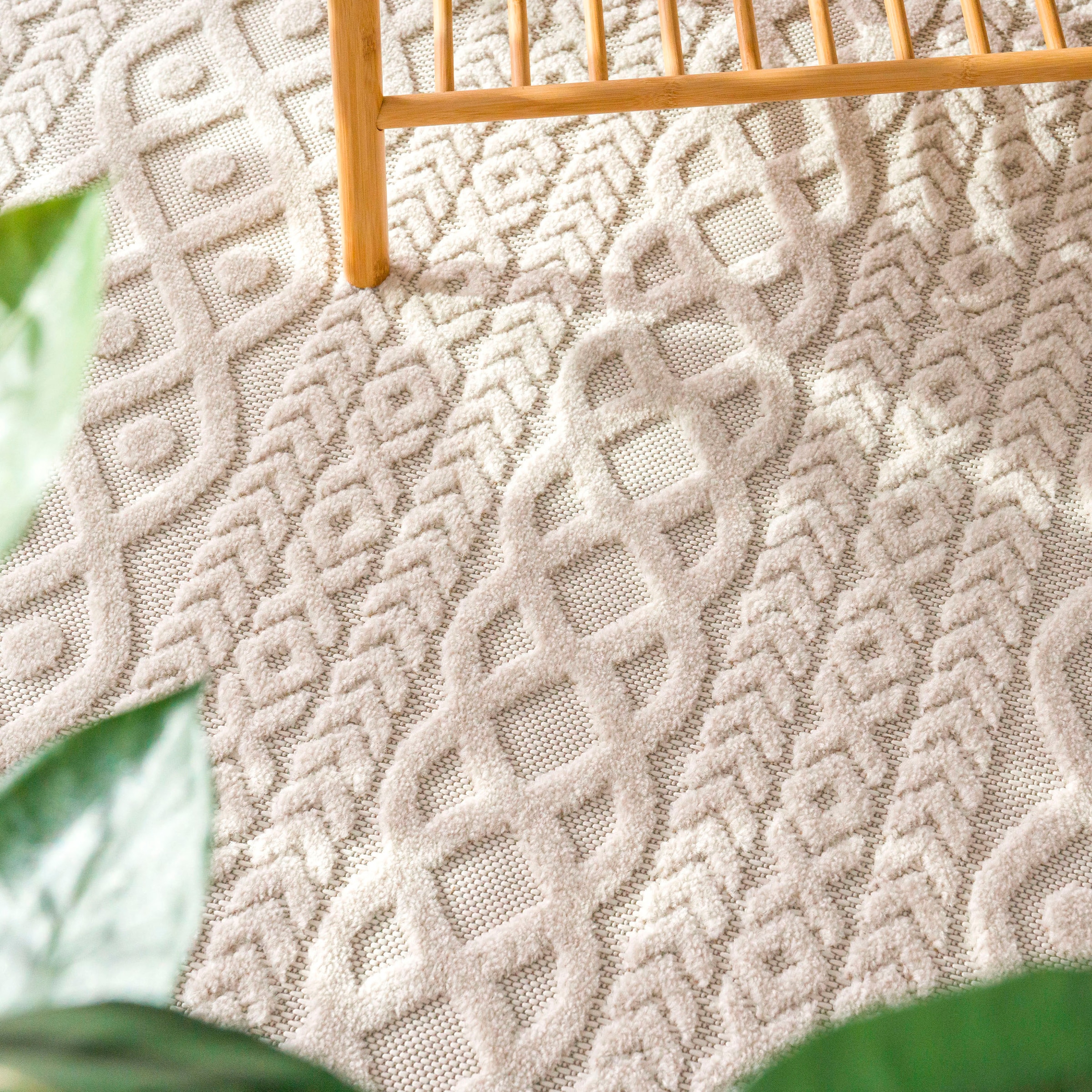 Paco Home Teppich »Cotton In- kaufen OTTO im rechteckig, Outdoor boho, Online 231«, geeignet und Hoch-Tief Effekt, Shop Uni-Farben