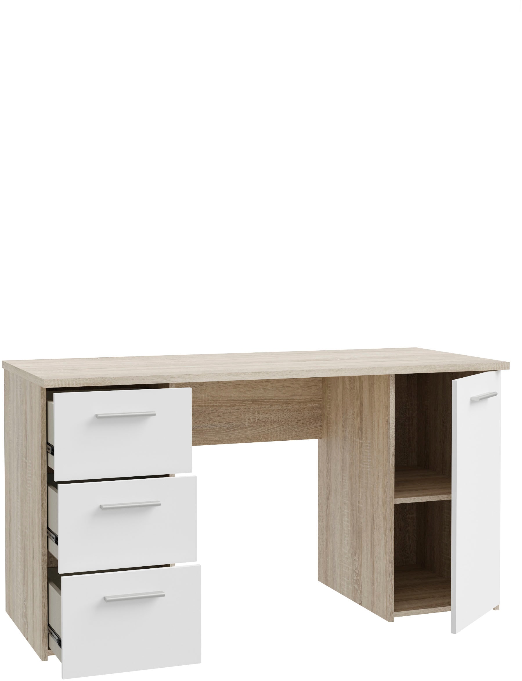 FORTE Schreibtisch »Neuss«, mit 3 Schubladen & 1 Tür, funktional, Breite 138 cm