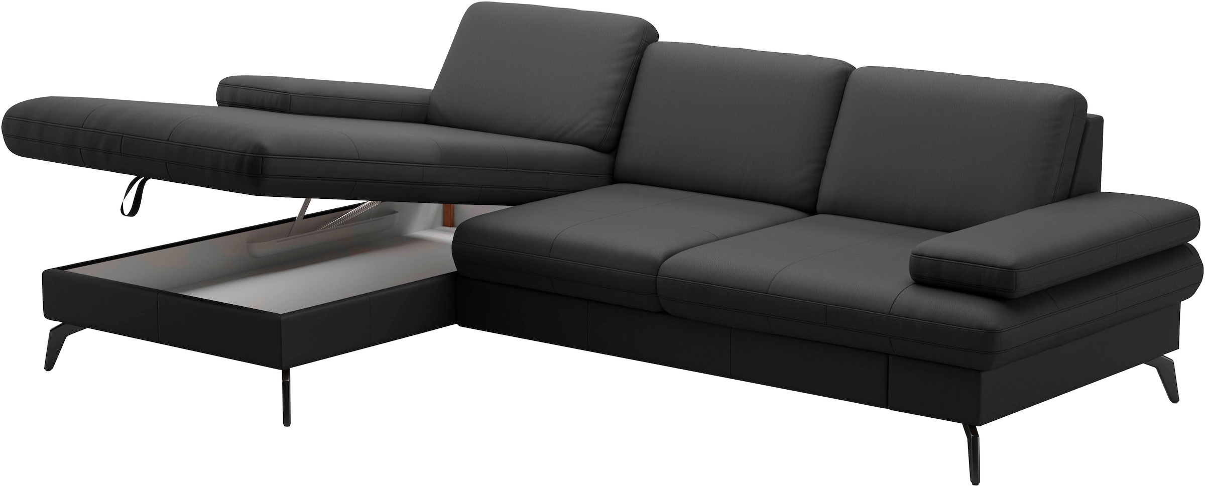 sit&more Ecksofa »Morris L-Form, inkl. Sitztiefenverstellung«, wahlweise mit Armteilverstellung, Bettfunktion & Bettkasten