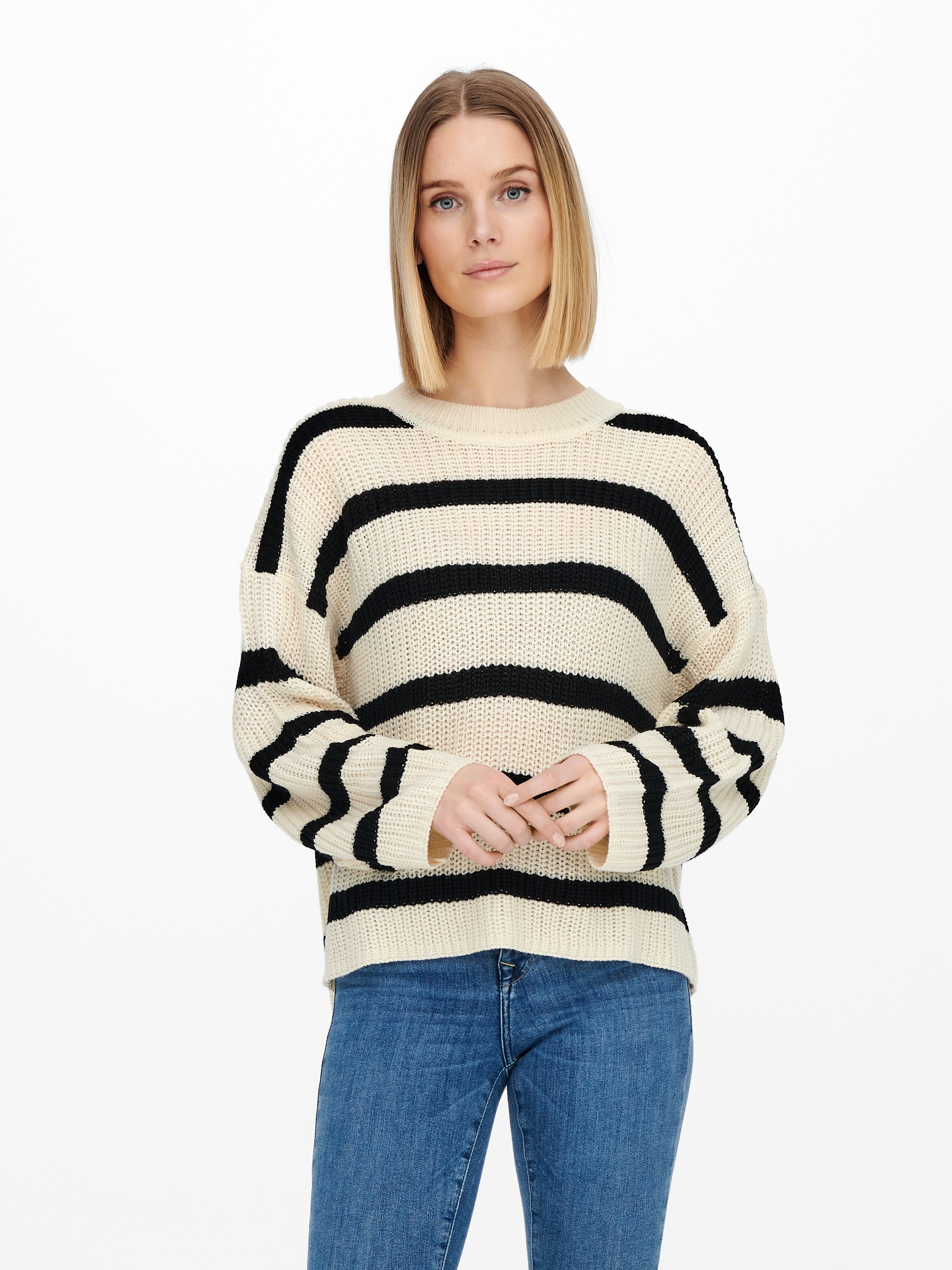 JDY Strickpullover »JDYJUSTY L/S STRIPE PULLOVER KNT NOOS«
