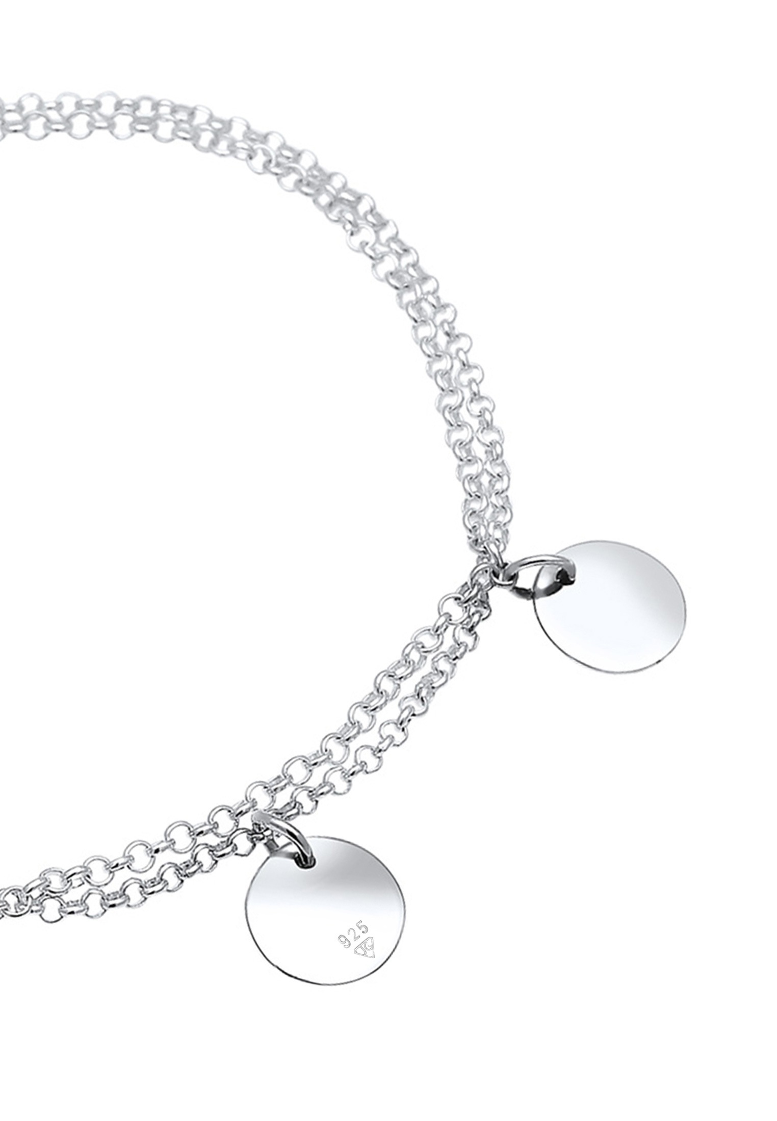 Elli Armkette »Armband 2-reihig mit Plättchen 925 Silber«