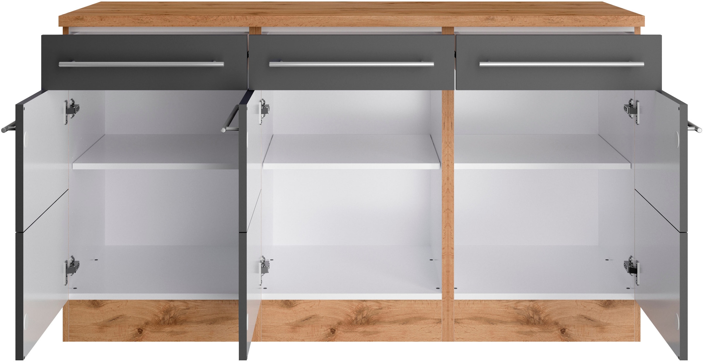 KOCHSTATION Unterschrank »KS-Wien« edel aussehende gestiftete Fronten