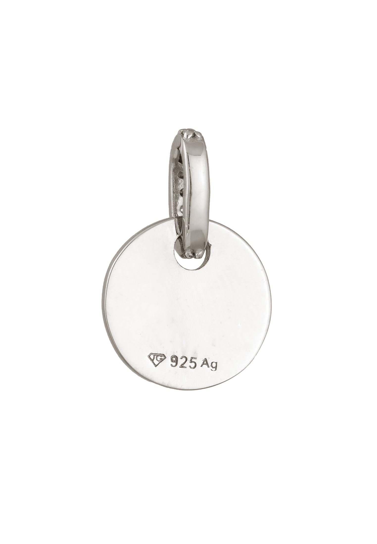 Elli Medallionanhänger »Anhänger Plättchen mit Stein Zirkonia Weiß 925 Sterling Silber«