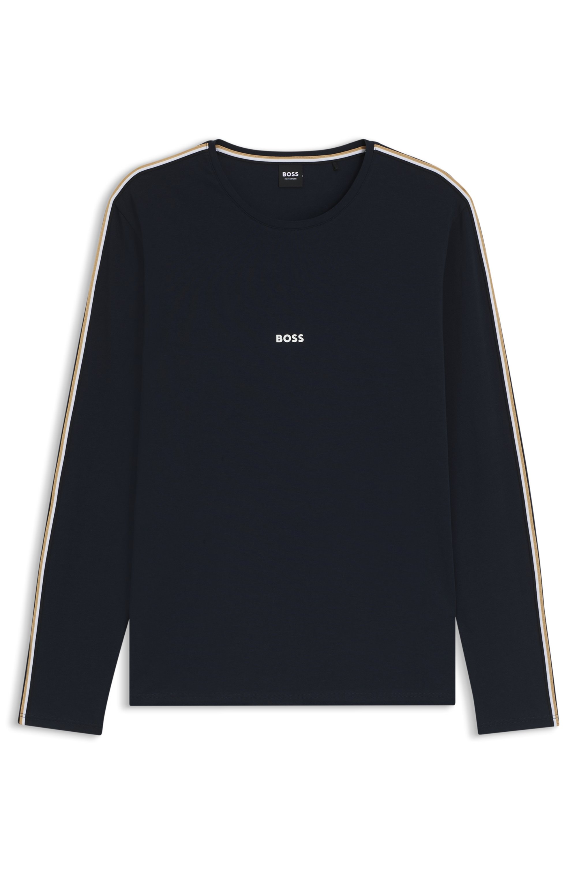 BOSS Longsleeve »Unique«, bequemes Langarmshirt mit Kontrastnaht am Ärmel