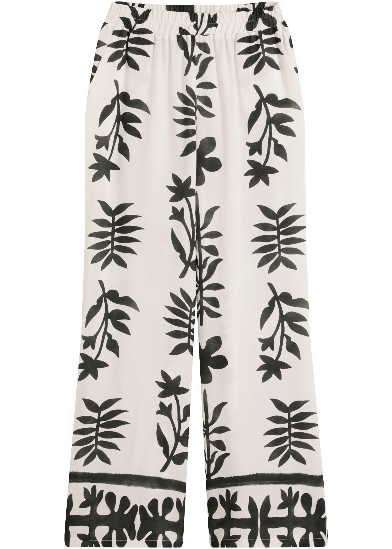 bonprix Stoffhose  aus Viskose, mit Gummibund, Loose Fit Passform, bedruckt
