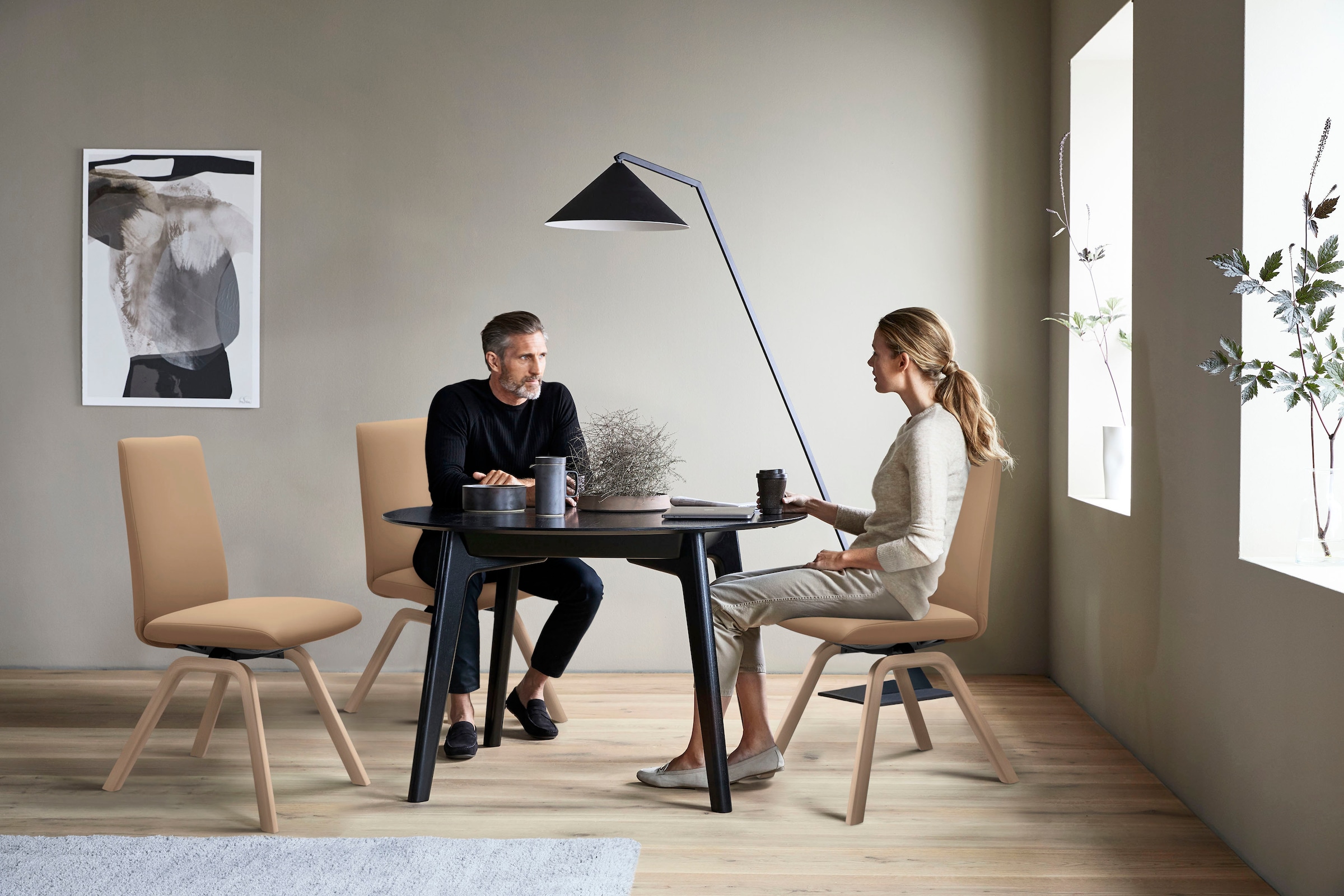 Stressless® Polsterstuhl »Laurel«, Leder PALOMA, Low Back, Größe L, mit schräggestellten Beinen in Schwarz