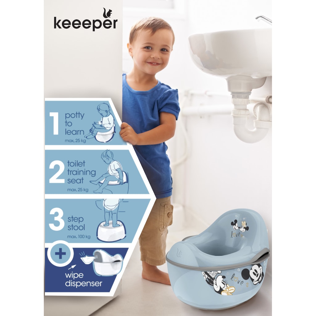 keeeper Toilettentrainer »kasimir babytopf deluxe 4in1, mickey cloudy blue«, Made in Europe, FSC® - schützt Wald - weltweit