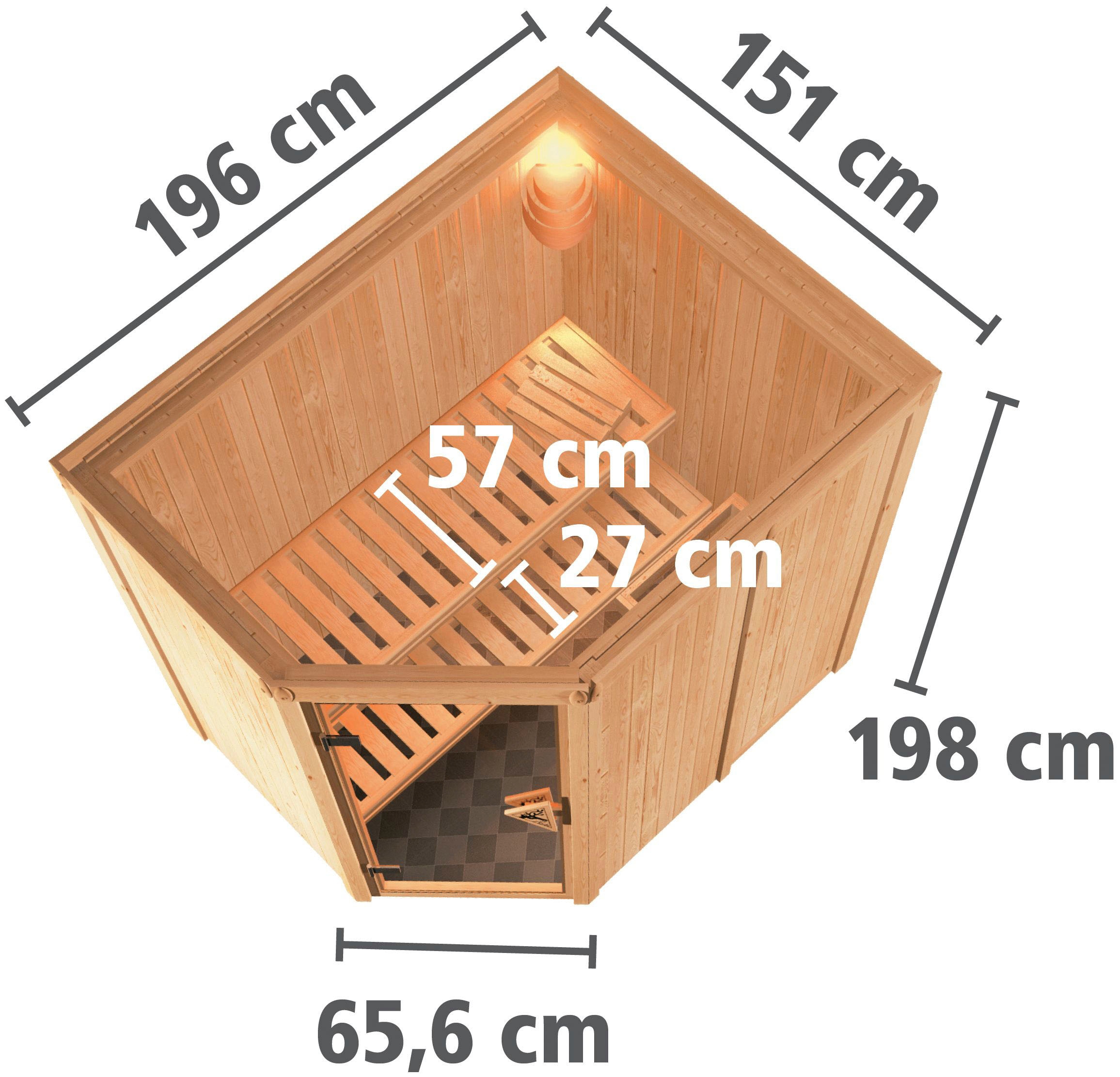 Karibu Sauna »Clara« Set,  Ofen 9 KW externe Strg easy
