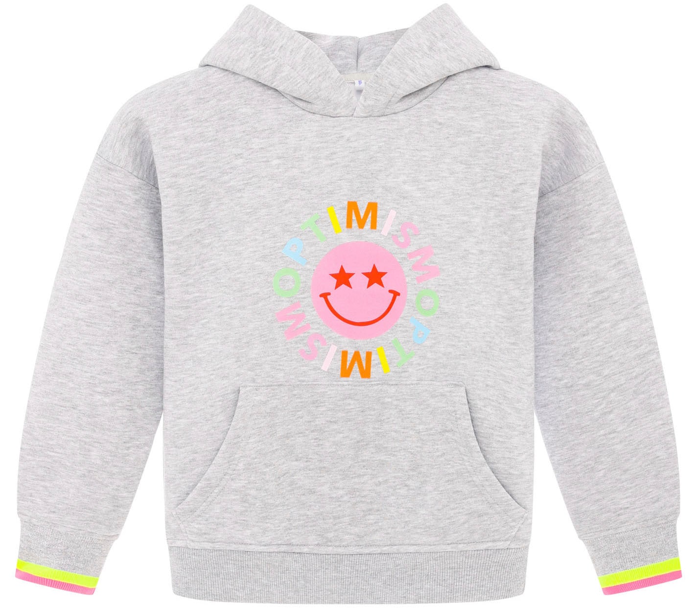 Zwillingsherz Hoodie »"Optimism"KIDS«, mit Smiley, buntem Schriftzug und Details in Neonfarben