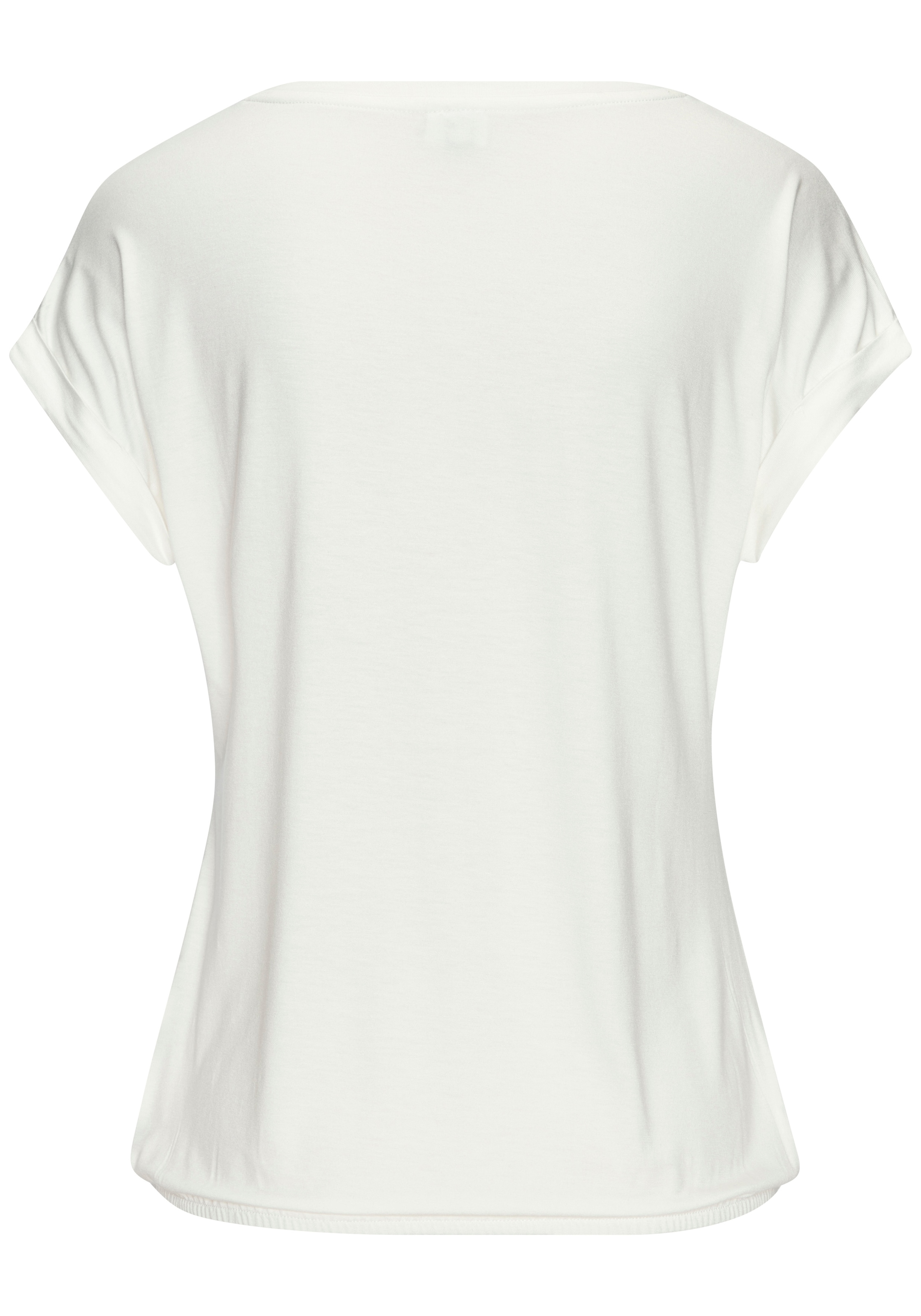 LASCANA Kurzarmshirt »mit Lascana Herz Print« aus weichem Viskose-Stretch