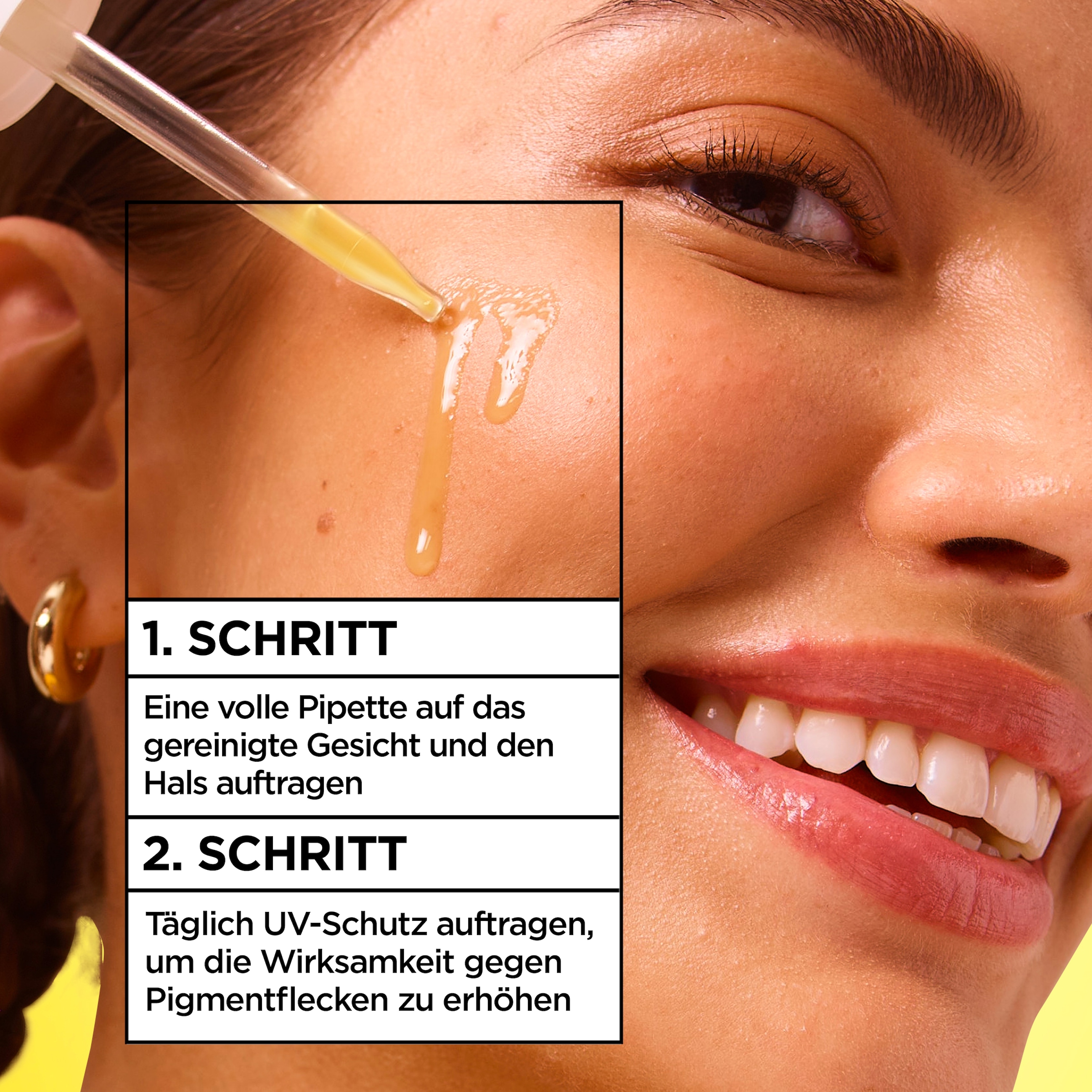 GARNIER Gesichtsserum »SkinActive Vitamin C« wirkt Pigmentflecken entgegen, die Haut wird glatter