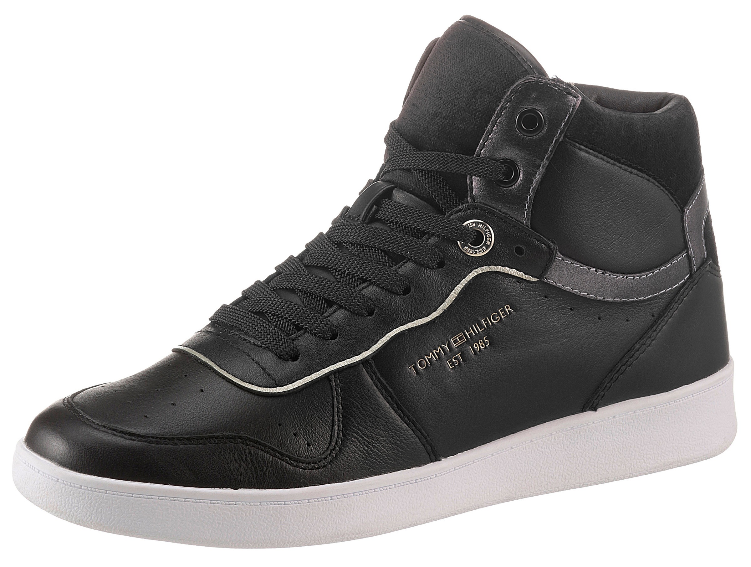 Tommy Hilfiger Sneaker »BLACK ELEVATED MID COURT SNEAKER«, mit seitlicher Logoprägung