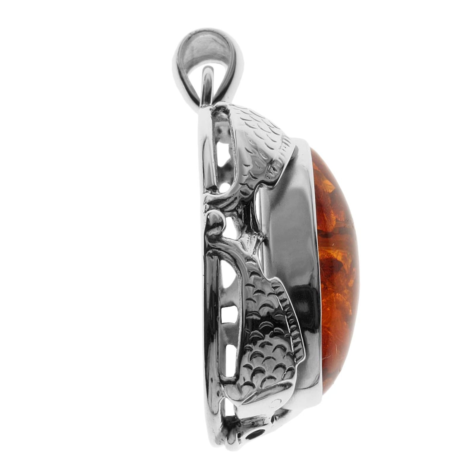 OSTSEE-SCHMUCK Kettenanhänger »- Fischland 38x23 mm - Silber 925/000 - Bernstein«