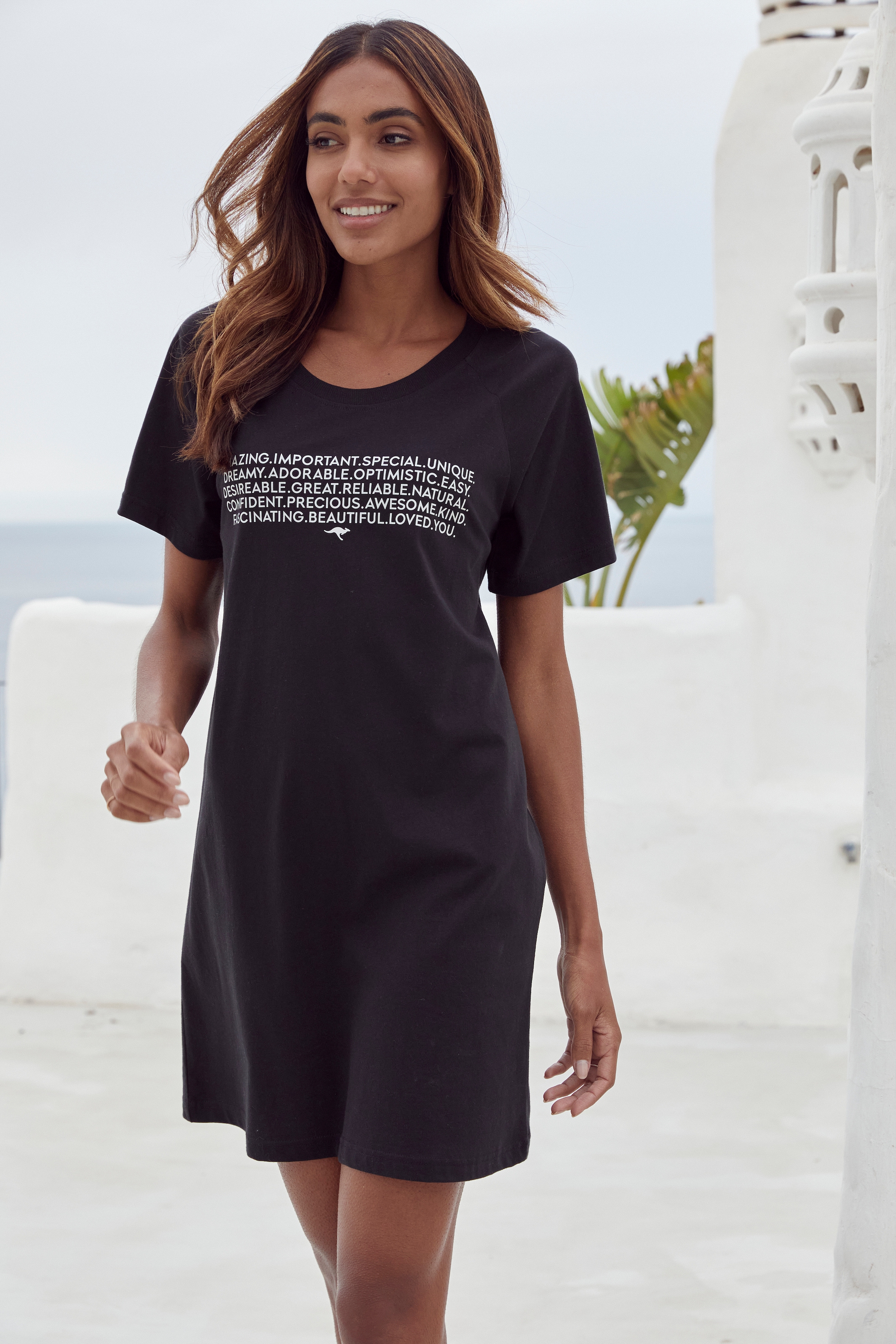 KangaROOS Bigshirt, mit Slogan-Frontdruck