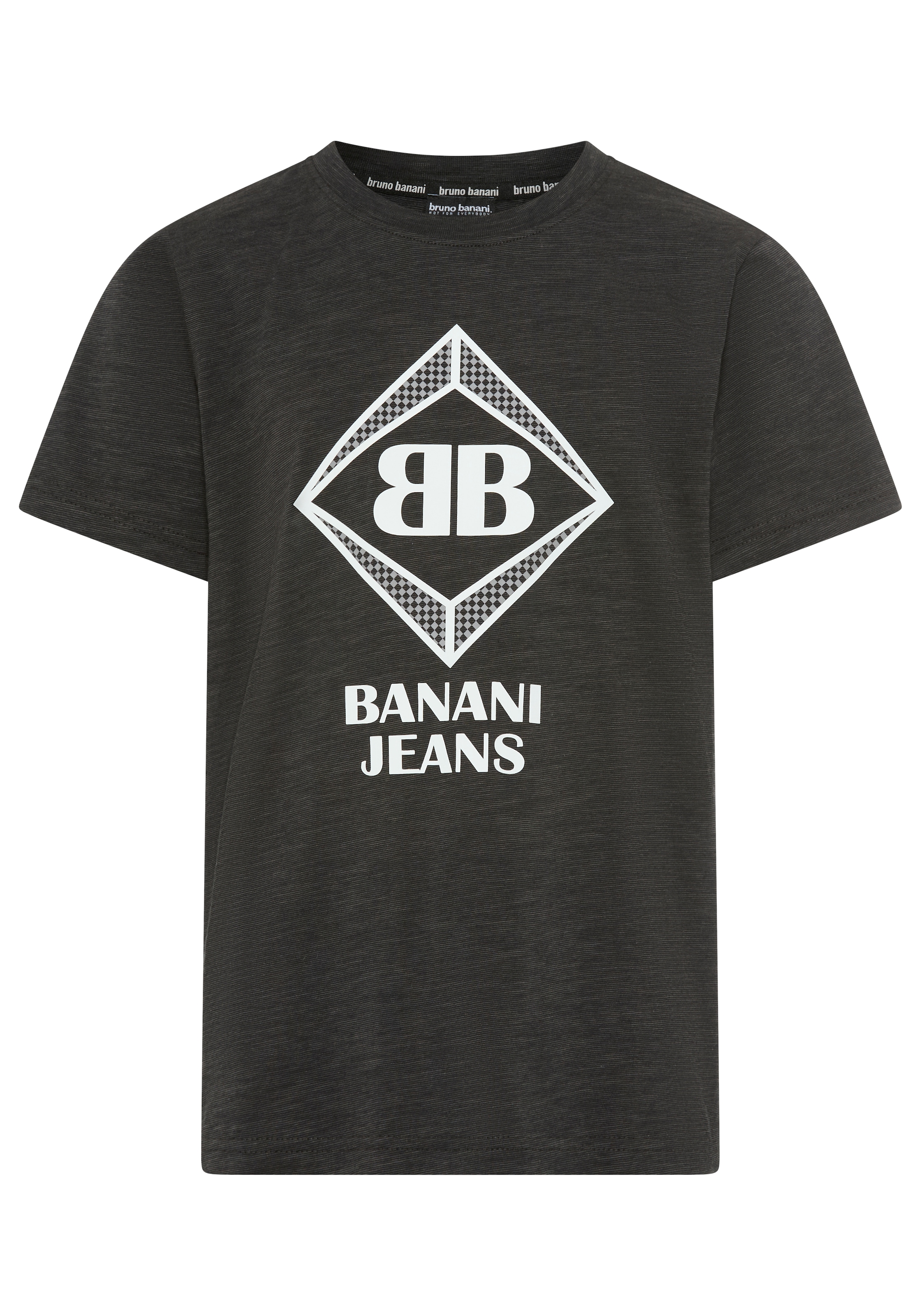 Bruno Banani T-Shirt »Shirt in Melangeware und Logo-Print für Jungen« Basic Passform, Kurzarm, Rundhalsausschnitt, aus Baumwolle
