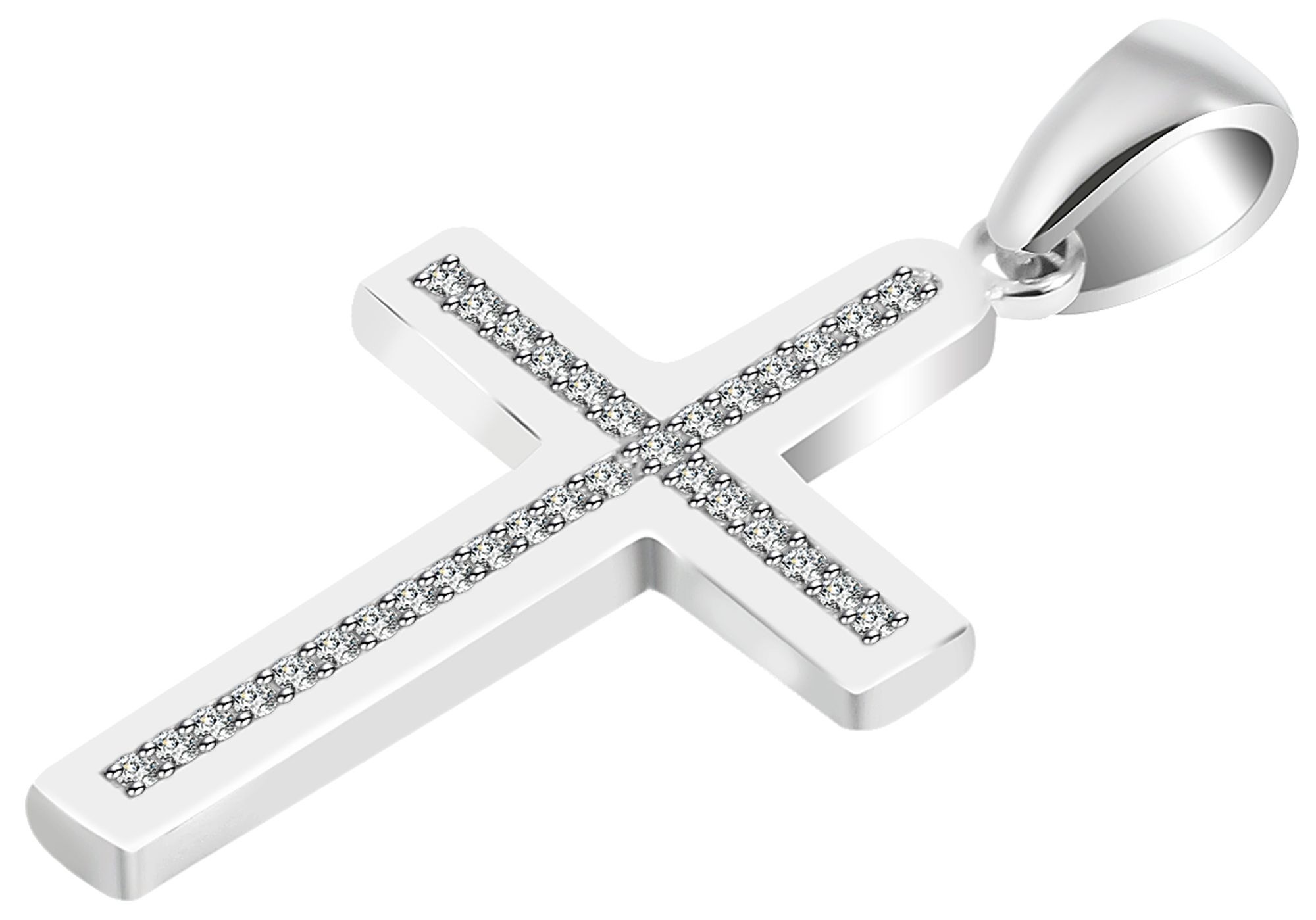 Adelia´s Kreuzanhänger »Damen Anhänger ¿ Kreuz Kreuzanhänger aus 925 Silber mit Zirkonia«