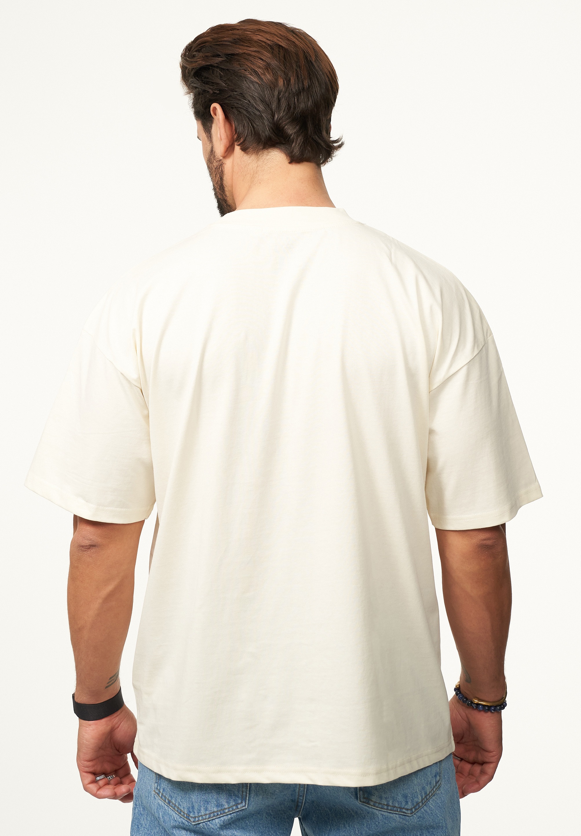 SOULSTAR T-Shirt »Kurzarm Oversize aus 100% Baumwolle mit Rundhalsausschnitt Crew Neck für Herren« Herren Oversize-Fit Kurzarm Shirt mit Rundhals-Ausschnitt