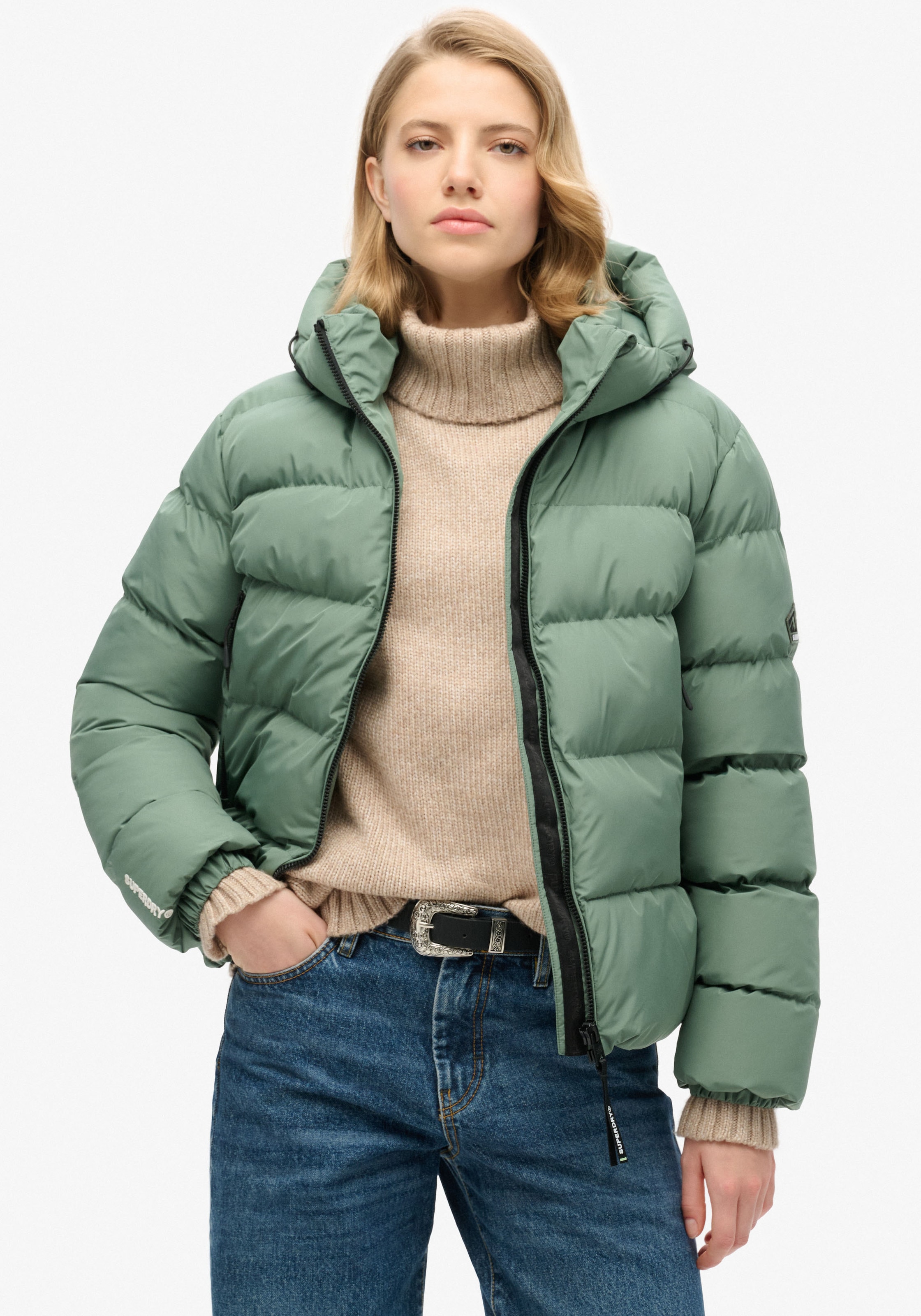 Steppjacke »HOODED SPORTS PUFFER JACKET«, ohne Kapuze