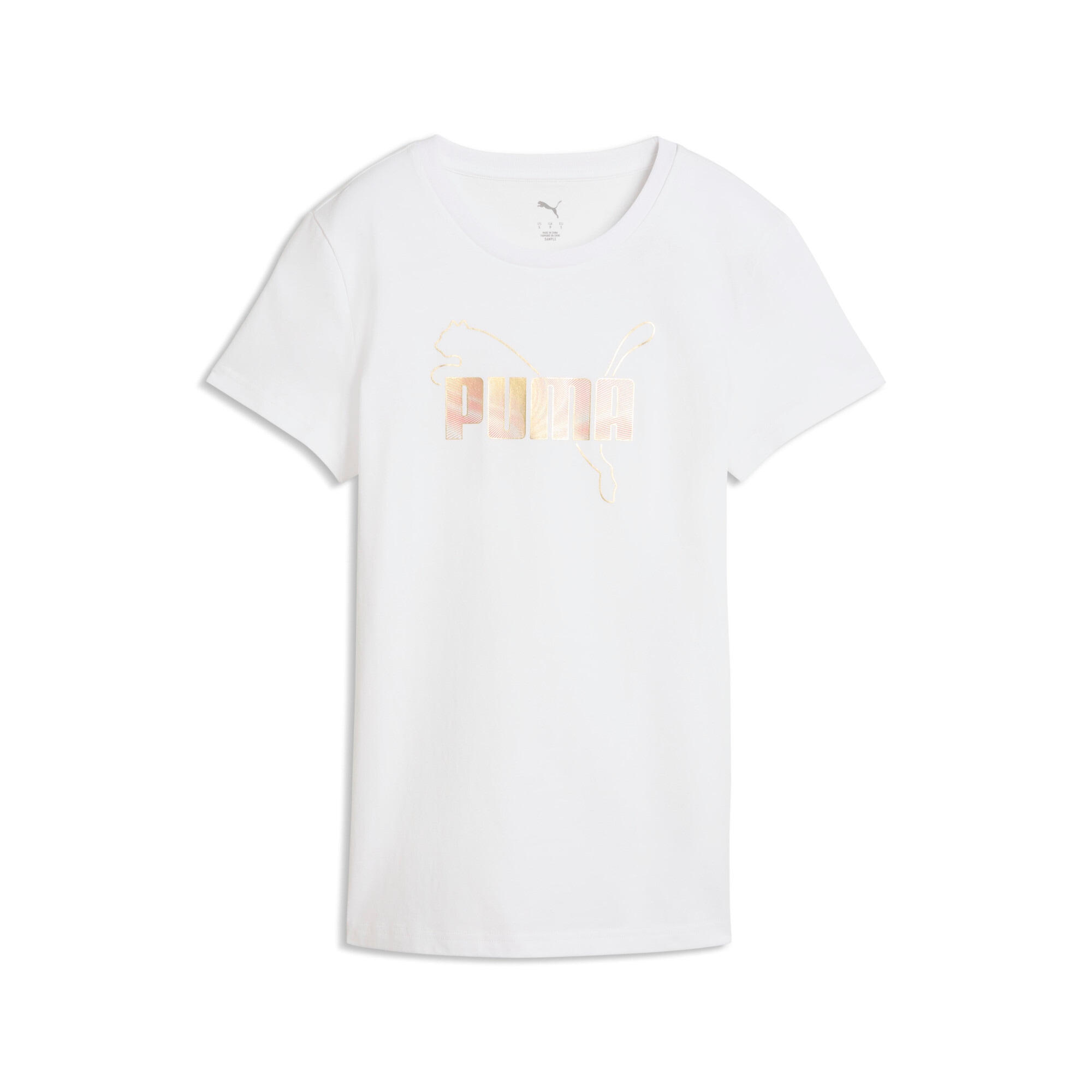 PUMA T-Shirt »ESS LOGO LAB METALLIC TEE« Regular Fit, mit Rundhalsausschnitt, aus Baumwolle