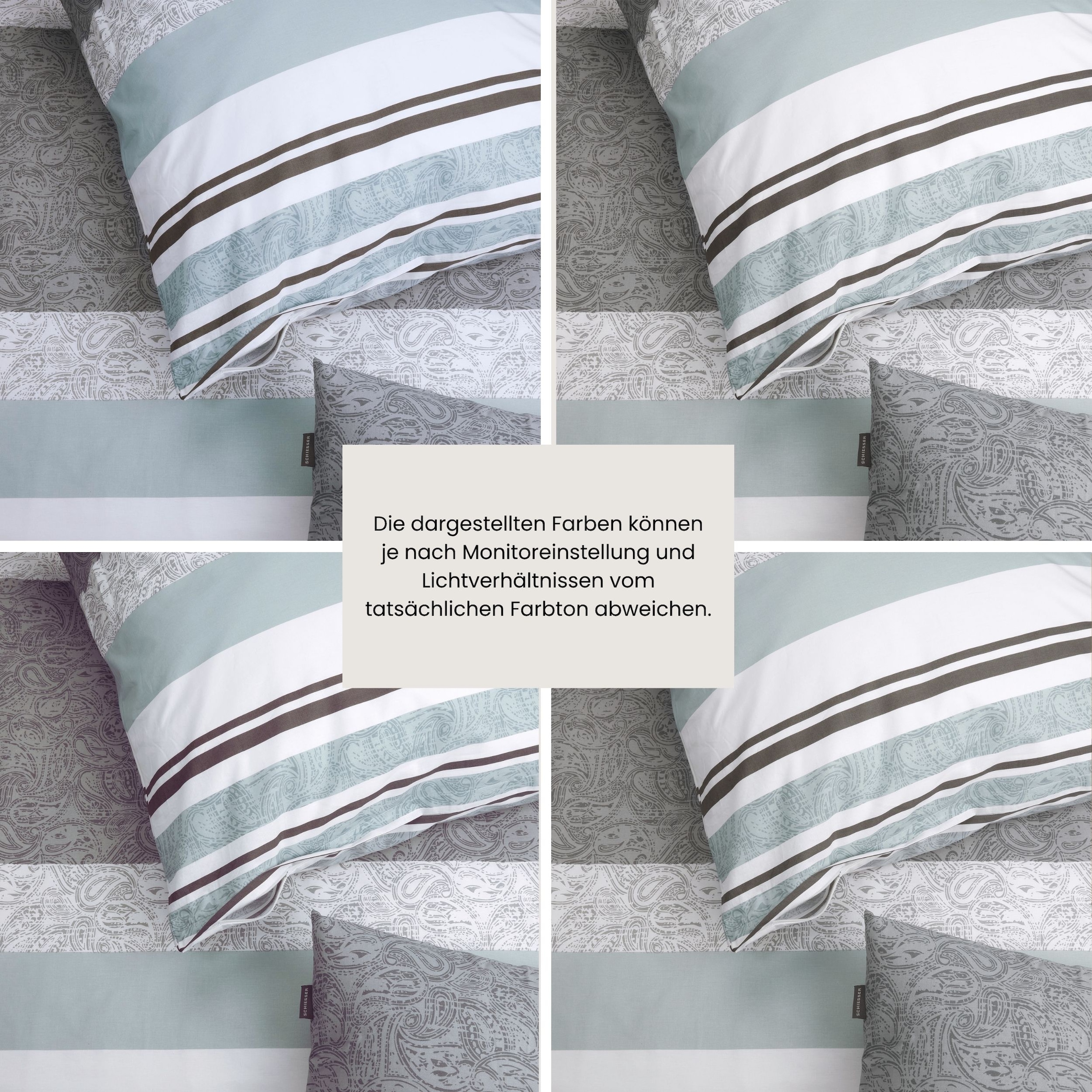 Schiesser Bettwäsche »Adele aus weicher Baumwolle im Paisley-Streifen-Look« 2 Stk. OEKO-TEX® MADE IN GREEN