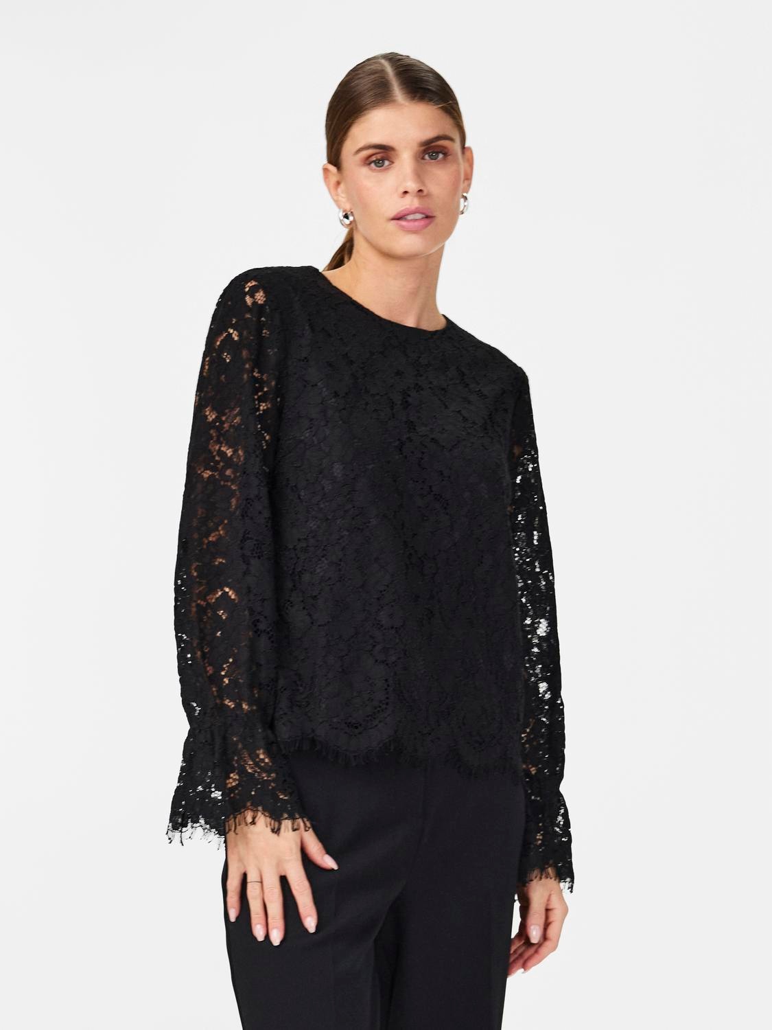 Y.A.S Spitzenbluse »YASPERLA LS LACE TOP S. NOOS«