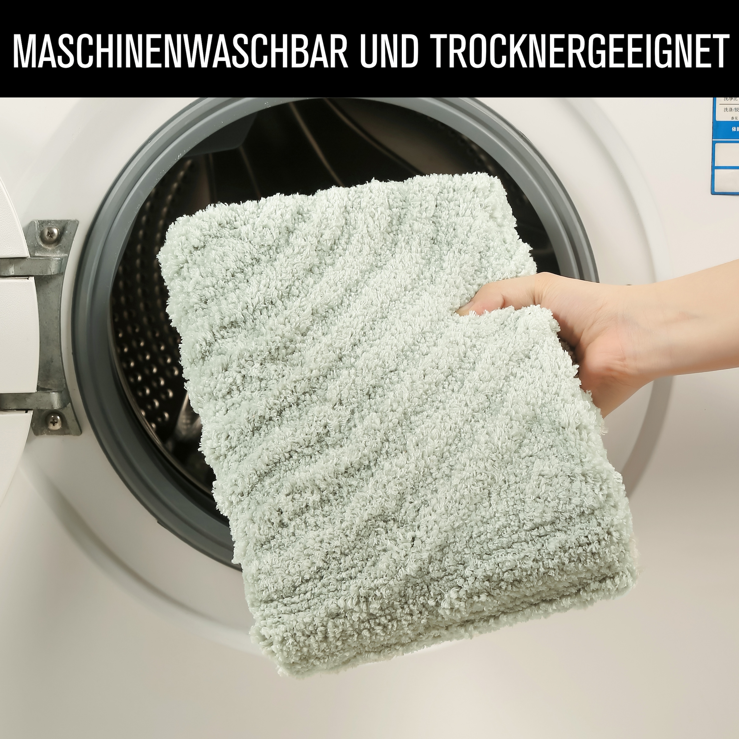 my home Badematte »Ognon, Scandi, Boho, modernes Muster« Höhe 15 mm rutschhemmend beschichtet fußbodenheizungsgeeignet | schnell trocknend | strapazierfähig Badteppich, Uni Farben, Hoch-Tief-Effekt