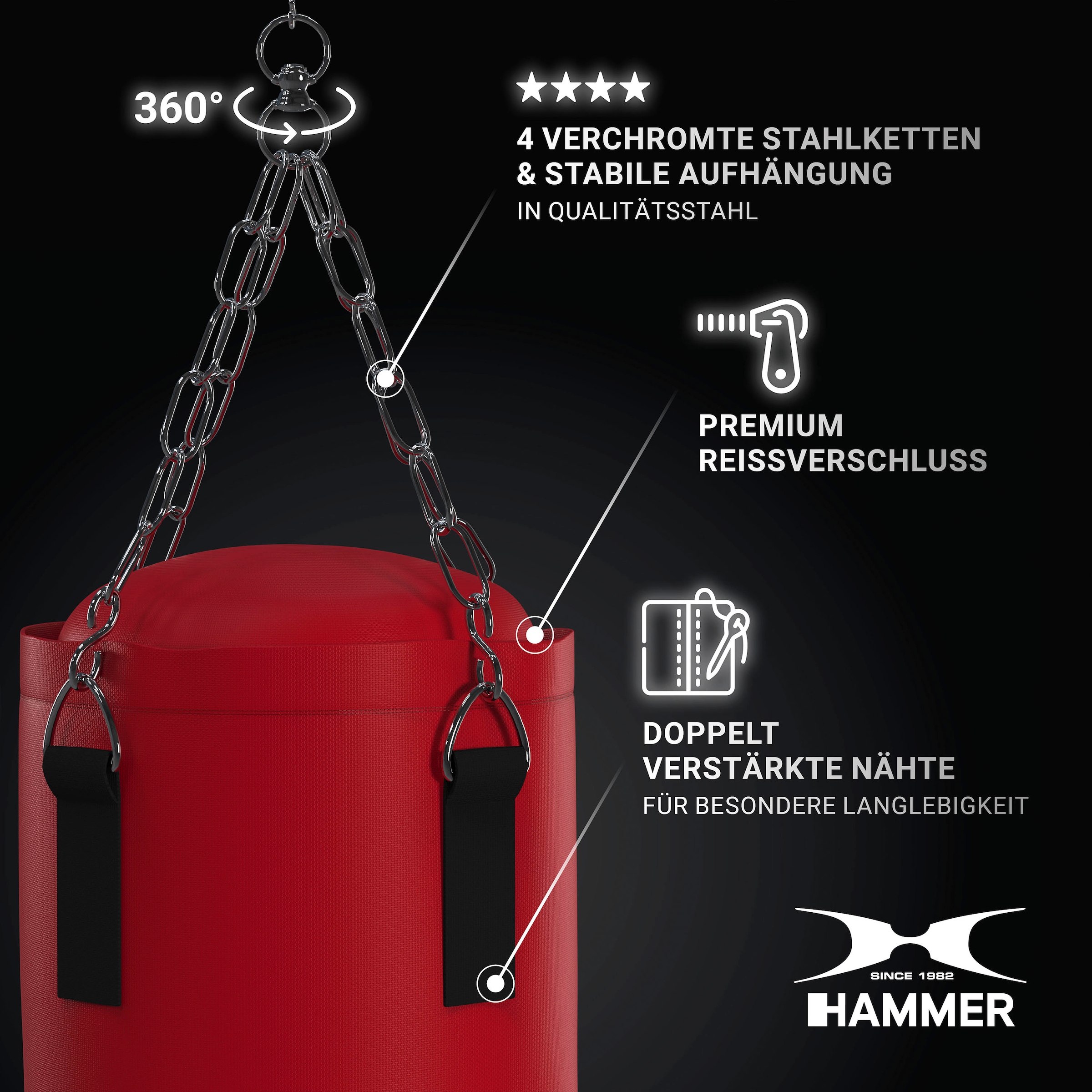 Hammer Boxsack »Fit«, (Set, mit bei Trainings-DVD-mit online Boxhandschuhen) OTTO