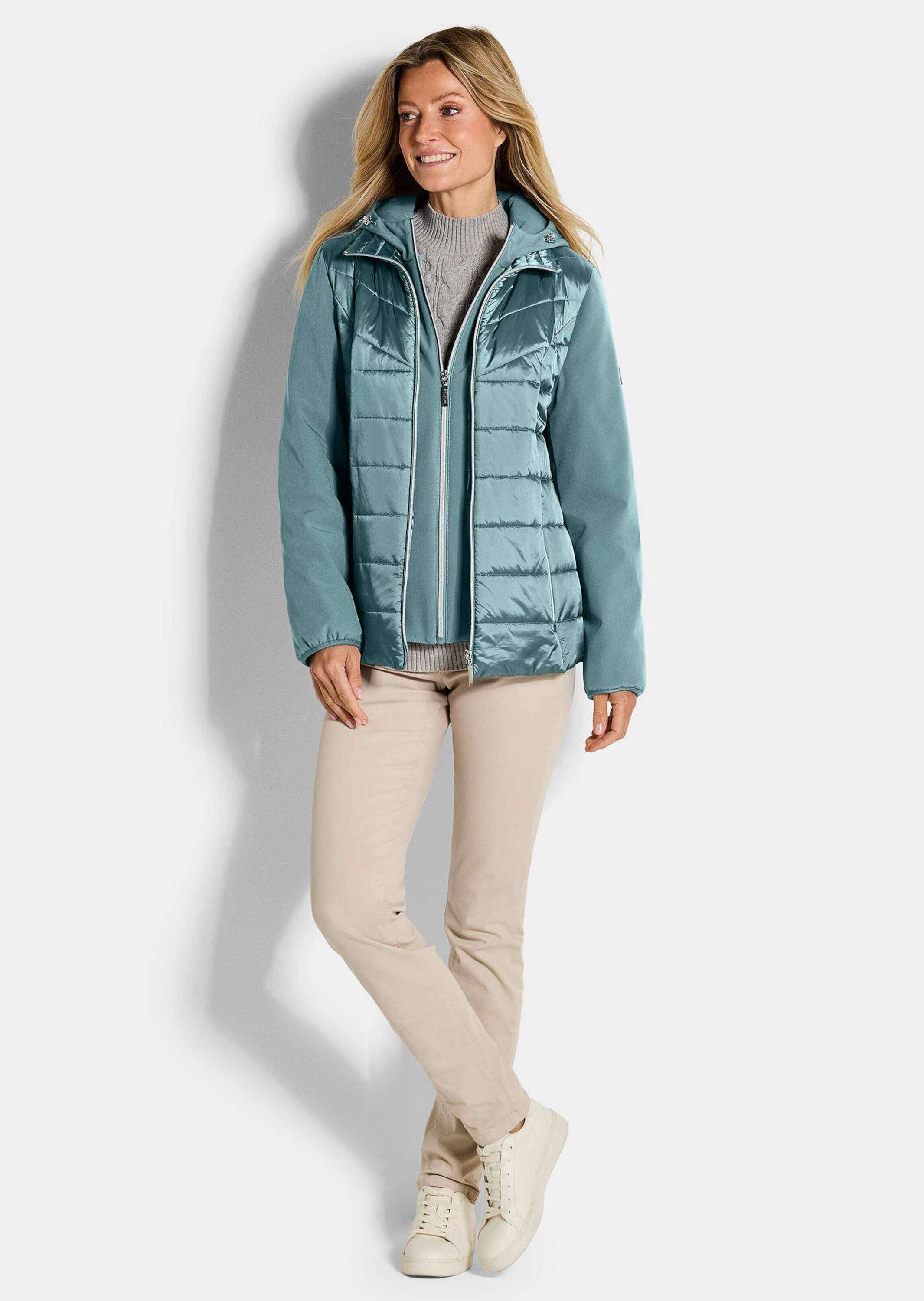 GOLDNER Kurzjacke »Kurzgröße Steppjacke mit Ärmeln aus Softshell« Mit herausnehmbaren Einsatz