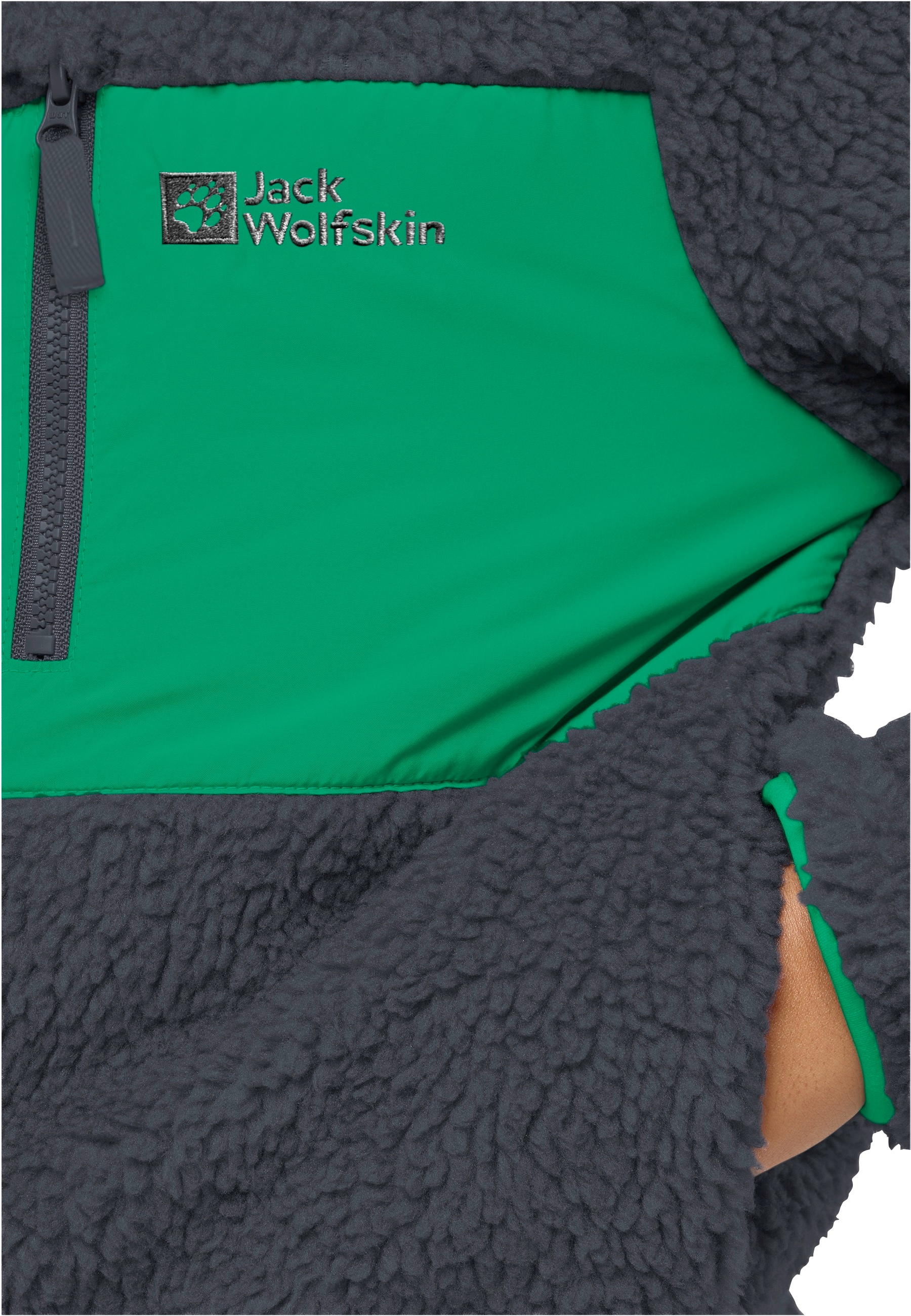 Jack Wolfskin Fleecejacke »ICE CURL HOOD JACKET K«, mit Kapuze, Wärmend, winddicht, Übergangsjacke