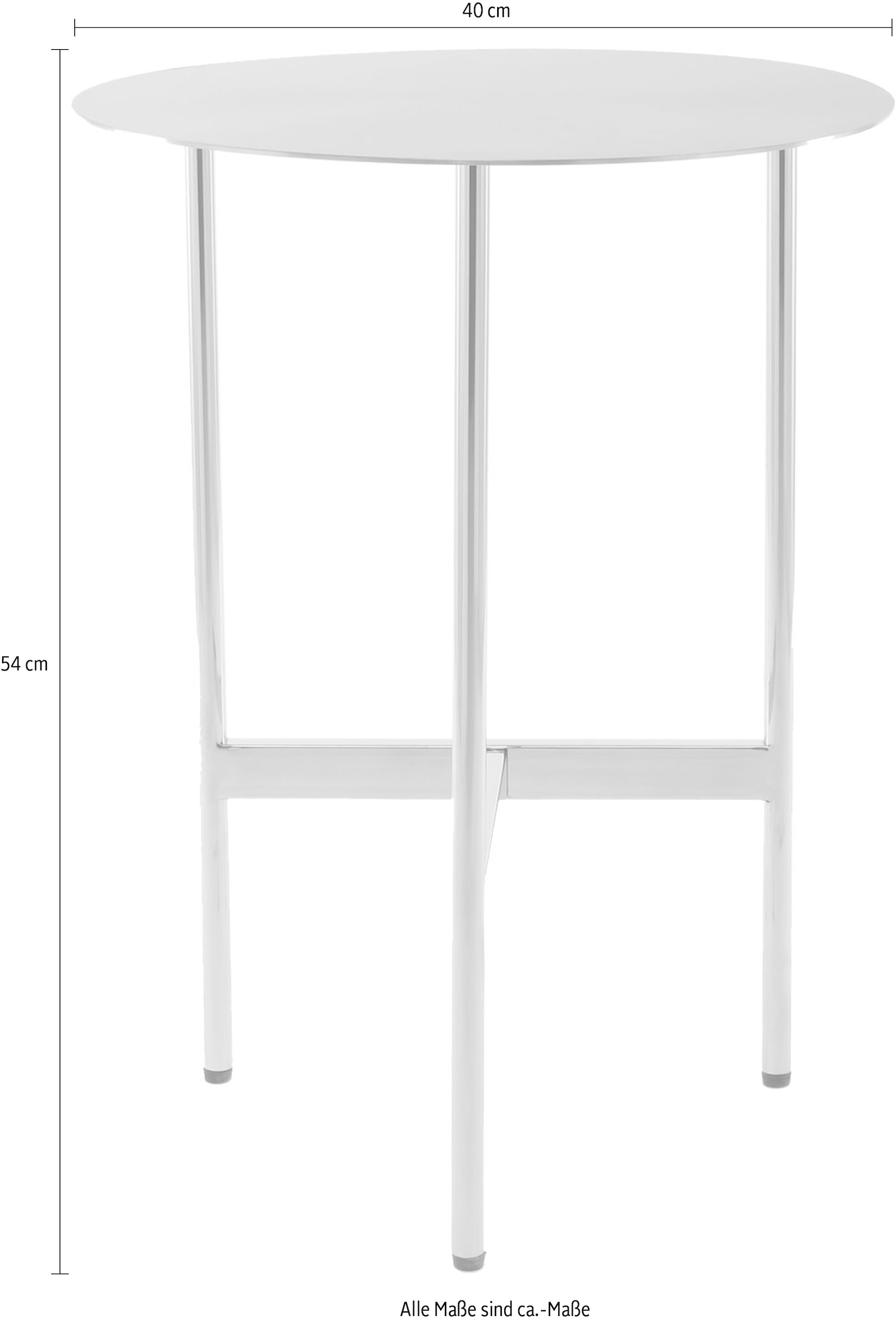 Kayoom Beistelltisch »Pero 125, Minimalistisches Design, Passt zu jedem Einrichtungsstil«, (1 St.), Gestelldesign aus Edelstahl, runde Ablagefläche, minimalistisch