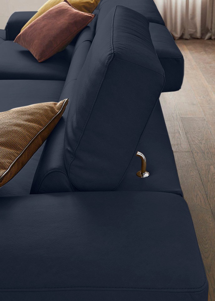 W.SCHILLIG Ecksofa »piedroo, Designsofa mit tollem Sitzkomfort, elegant und bequem, L-Form«, Kopfteilverstellung, wahlweise mit Sitztiefenverstellung, Breite 303cm