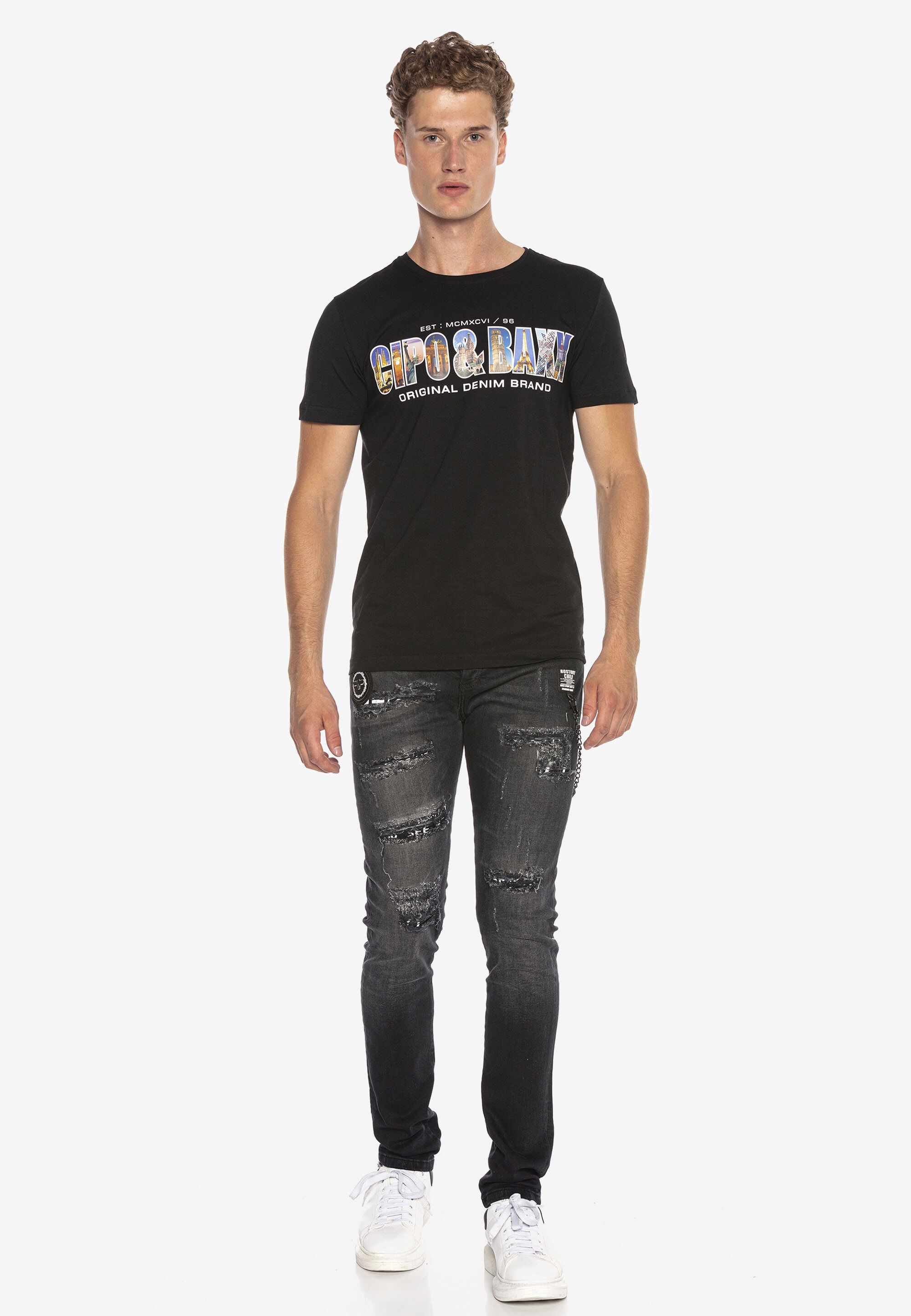 Cipo & Baxx T-Shirt »CT720« gerade geschnitten