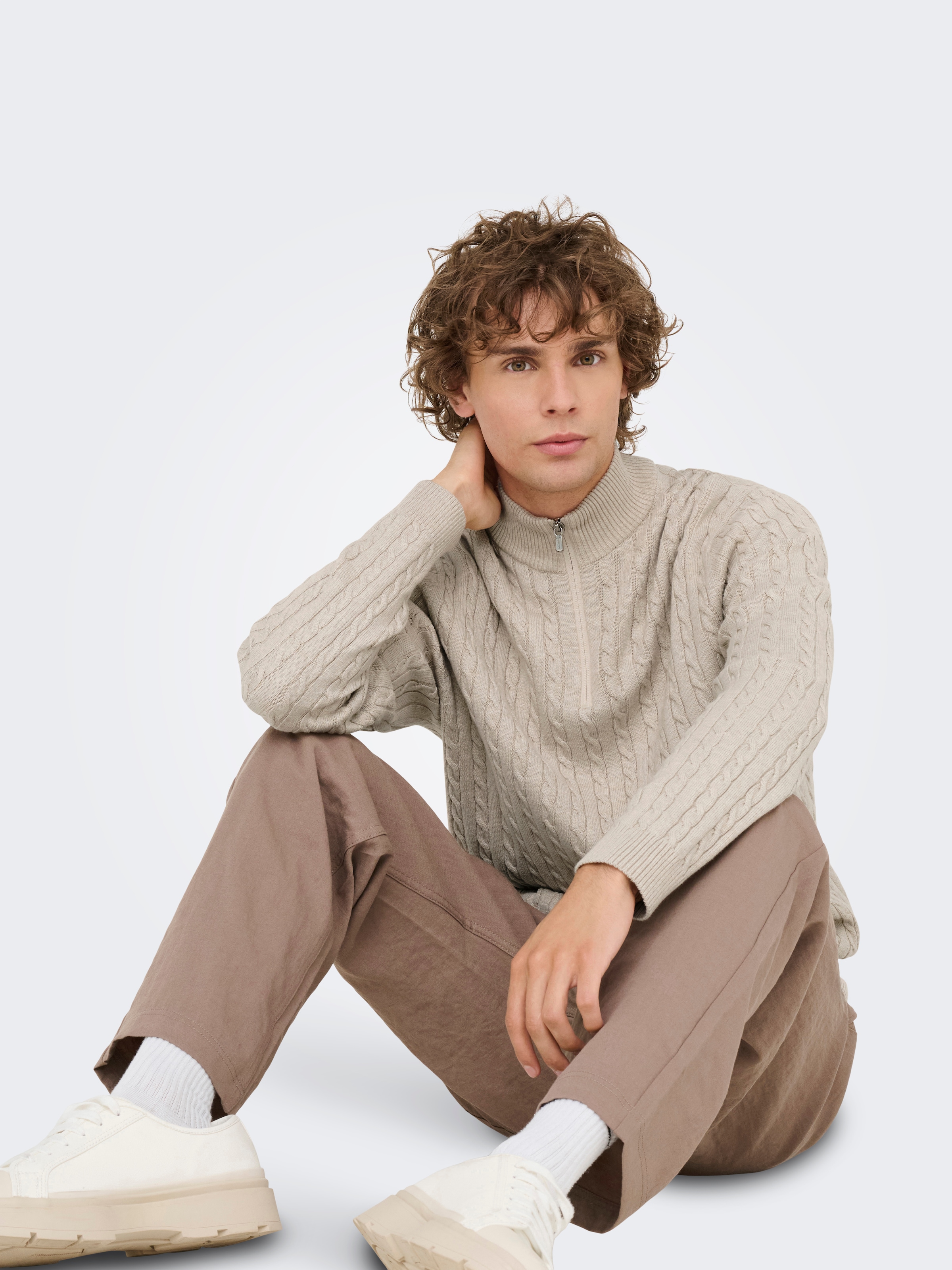 ONLY & SONS Troyer »ONSLOUI REG 12 CABEL HALF ZIP KNIT«