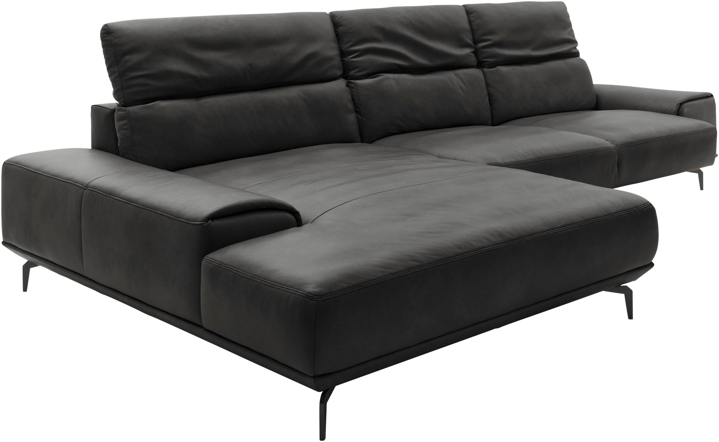 Musterring Wohnlandschaft »MR 2490«, Fuß schwarz, Sitzhöhe 48cm, wahlweise mit Funktionen, Maße 342x207 cm