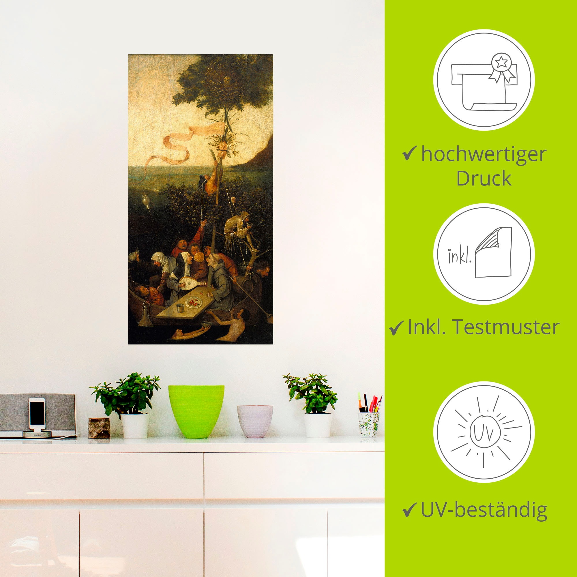 Artland Wandbild »Das Narrenschiff.«, Gruppen & Familien, (1 St.), als Leinwandbild, Wandaufkleber in verschied. Größen