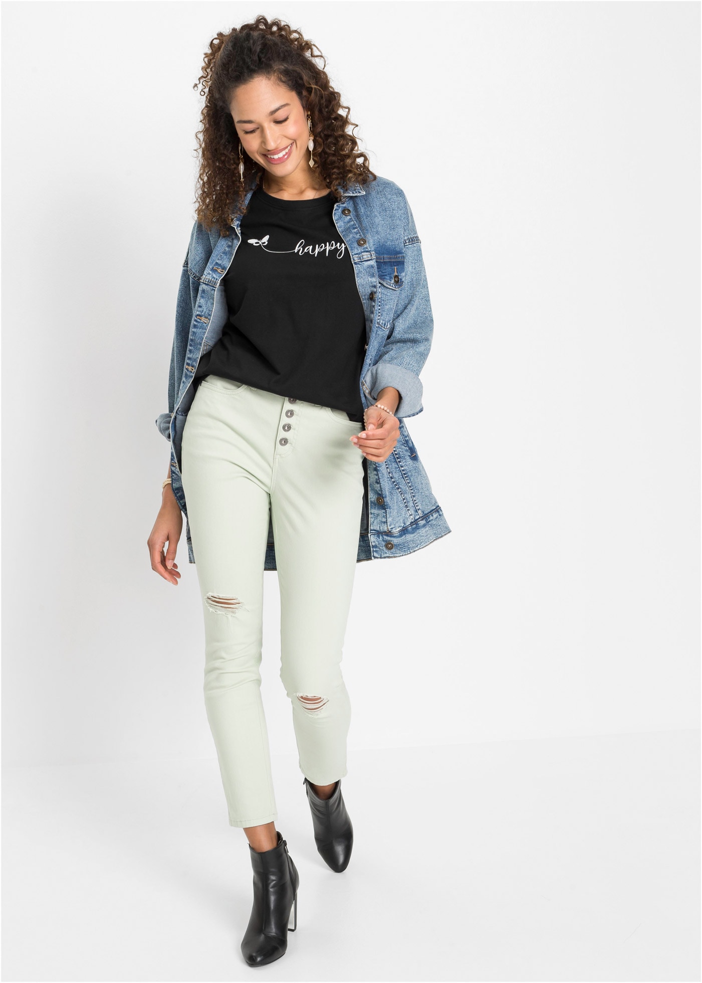 bonprix T-Shirt »T-Shirt aus reiner Baumwolle« bequeme Passform, Kurzarm, mit Rundhalsausschnitt