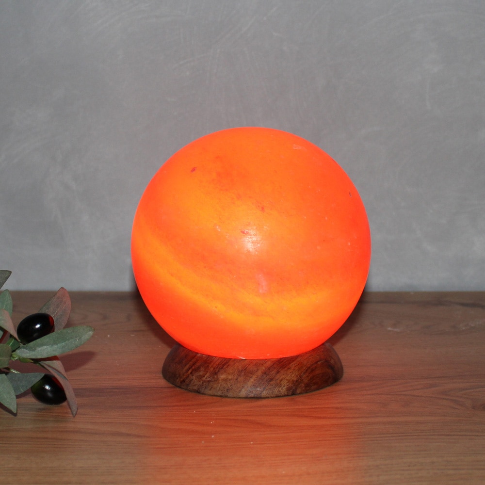 HIMALAYA SALT DREAMS Salzkristall-Tischlampe »Planet«, Leuchtmittel E14 | Leuchtmittel wechselbar, Handgefertigt aus Salzkristall - jeder Stein ein Unikat, ca.1,9 kg