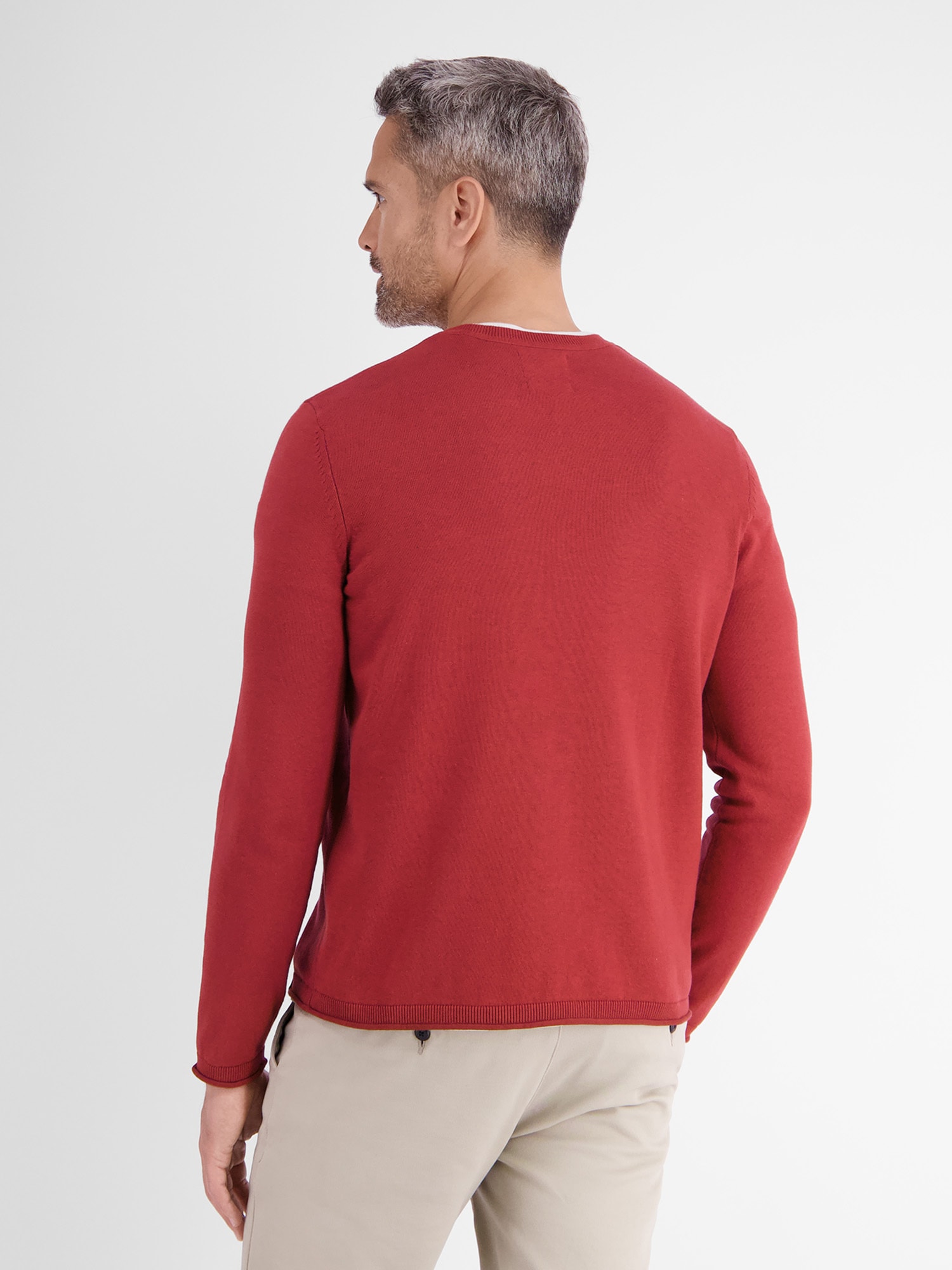 LERROS Strickpullover »LERROS Rundhalspullover, Flachstrick«