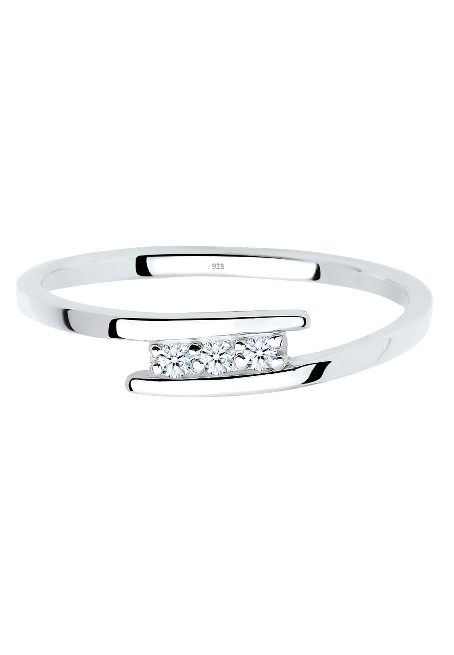 Elli DIAMONDS Trauring »Ring Klassiker Trio Diamant 0.04 ct. 925 Silber«