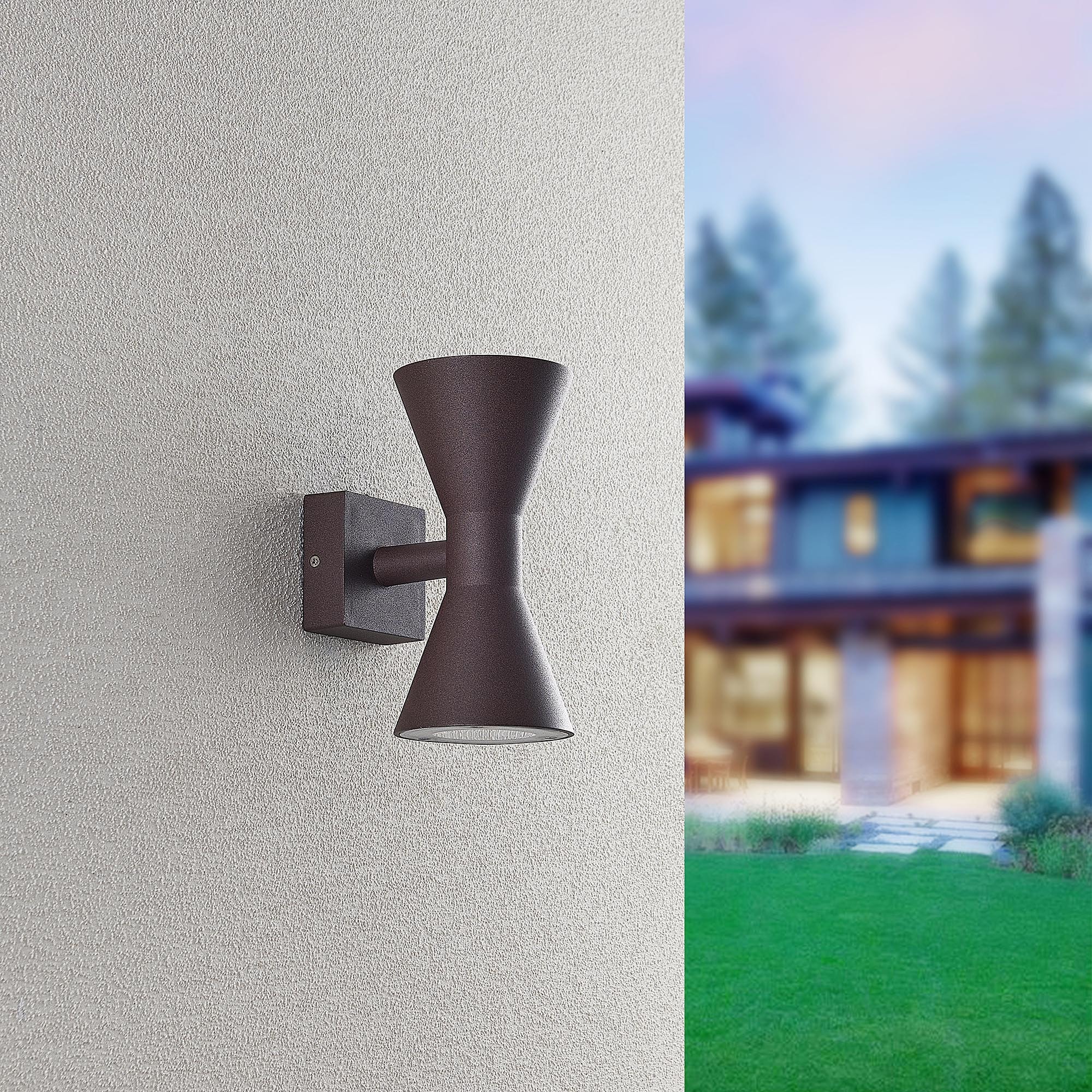 TRIO Leuchten Außen-Wandleuchte »ARDAS, up-and-down Licht Fassadenleuchte, exkl 2x GU10 max 10W, IP44« GU10 1 Stk. warmweiß - kaltweiß Outdoor Wandlampe in Sanduhr-Form, für Garten Terrasse Haustür Lampe